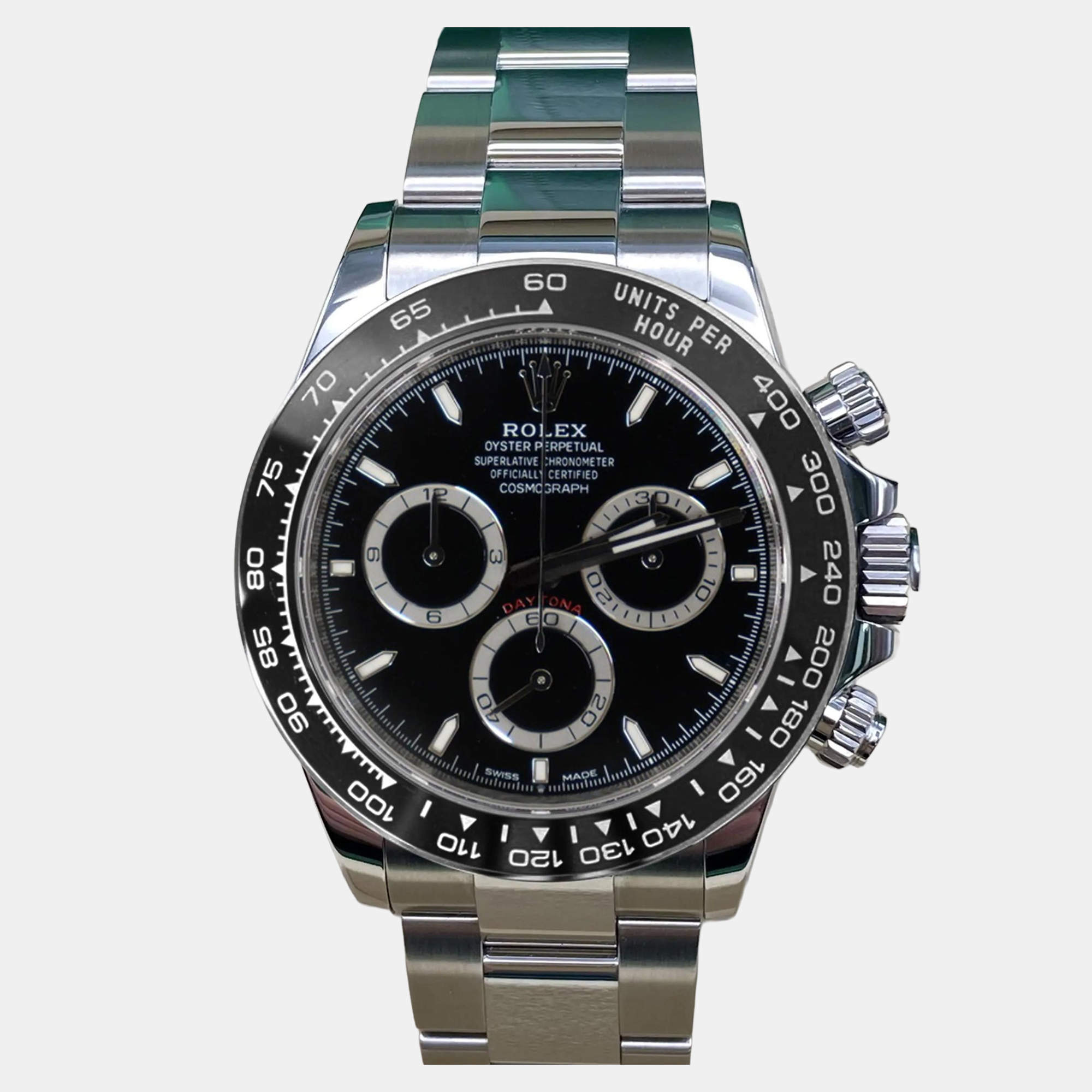 Pre Owned Rolex Cosmograph Daytona 126500LN Automatic Chronograph Black Dial Stainless Steel Ceramic Men's Wristwatch 40mm