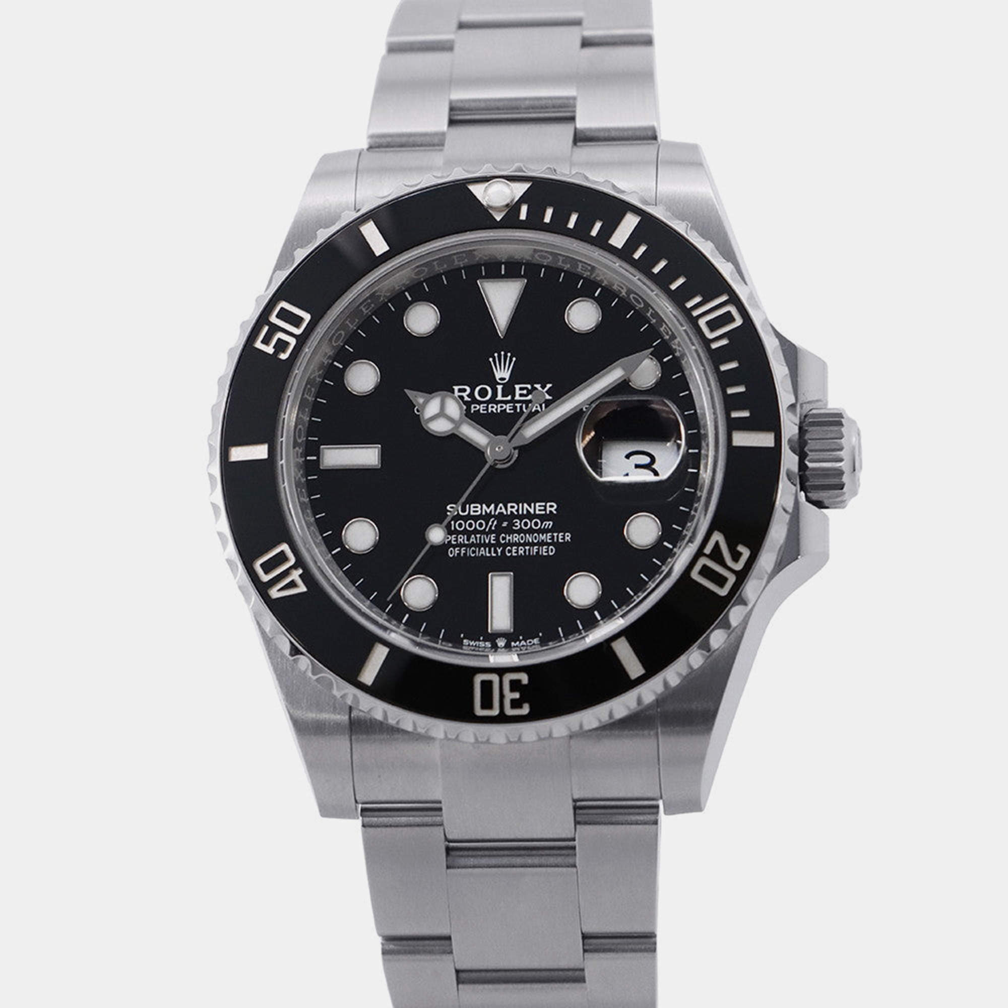 مملوكة مسبقًا Rolex Submariner 126610LN Automatic Black Stainless Steel Men's Wristwatch 41 mm