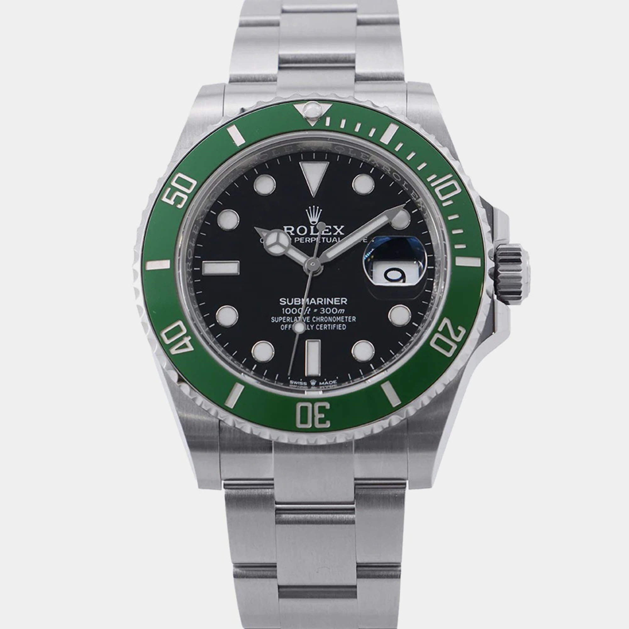 Pre Owned Rolex Submariner 126610LV Automatic Black Stainless Steel Men's Wristwatch 41 mm