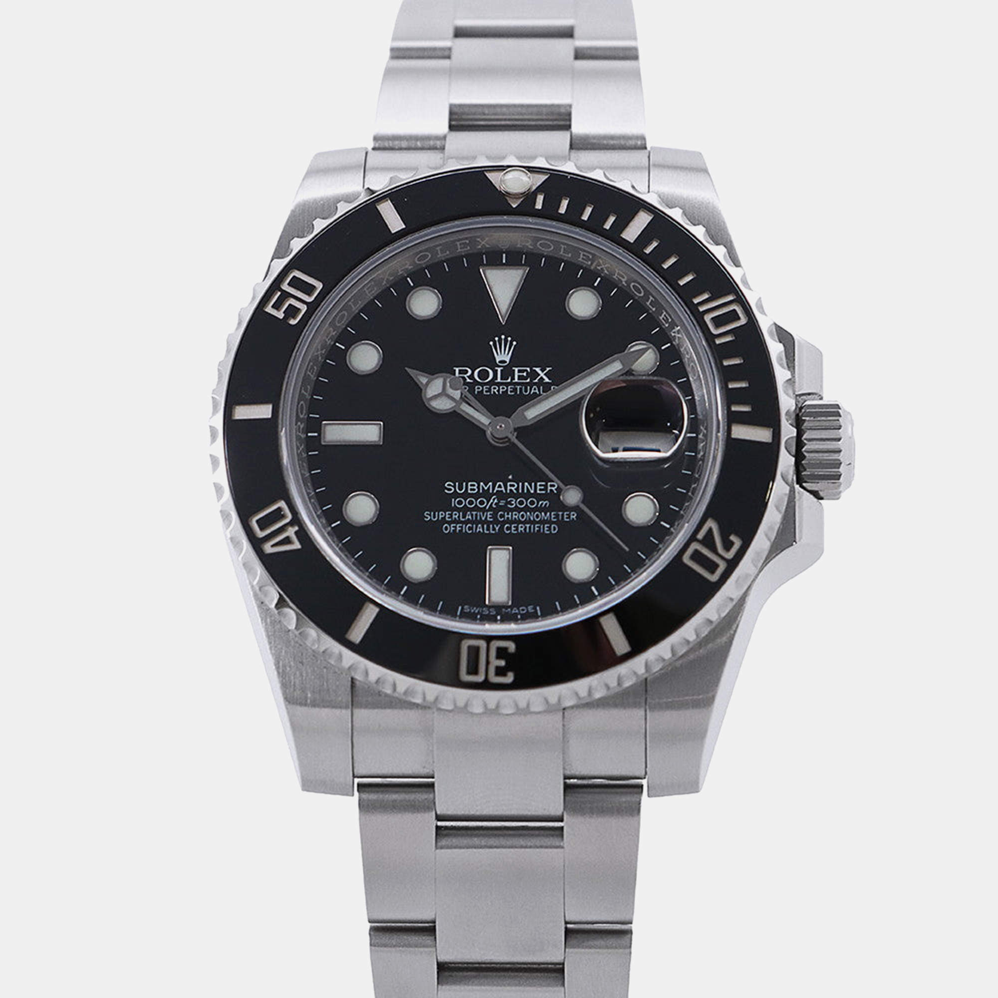 Pre Owned Rolex Submariner 116610LN Automatic Black Stainless Steel Men's Wristwatch 40 mm
