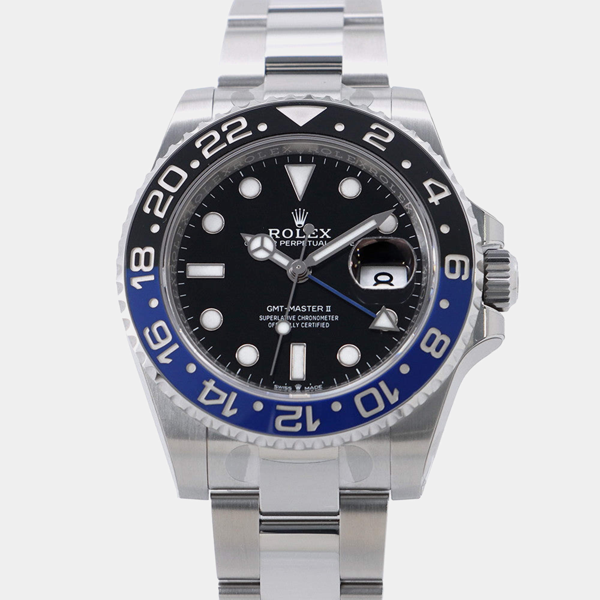 Pre Owned Rolex GMT-Master II 126710BLNR Automatic Black Stainless Steel Men's Wristwatch 40 mm