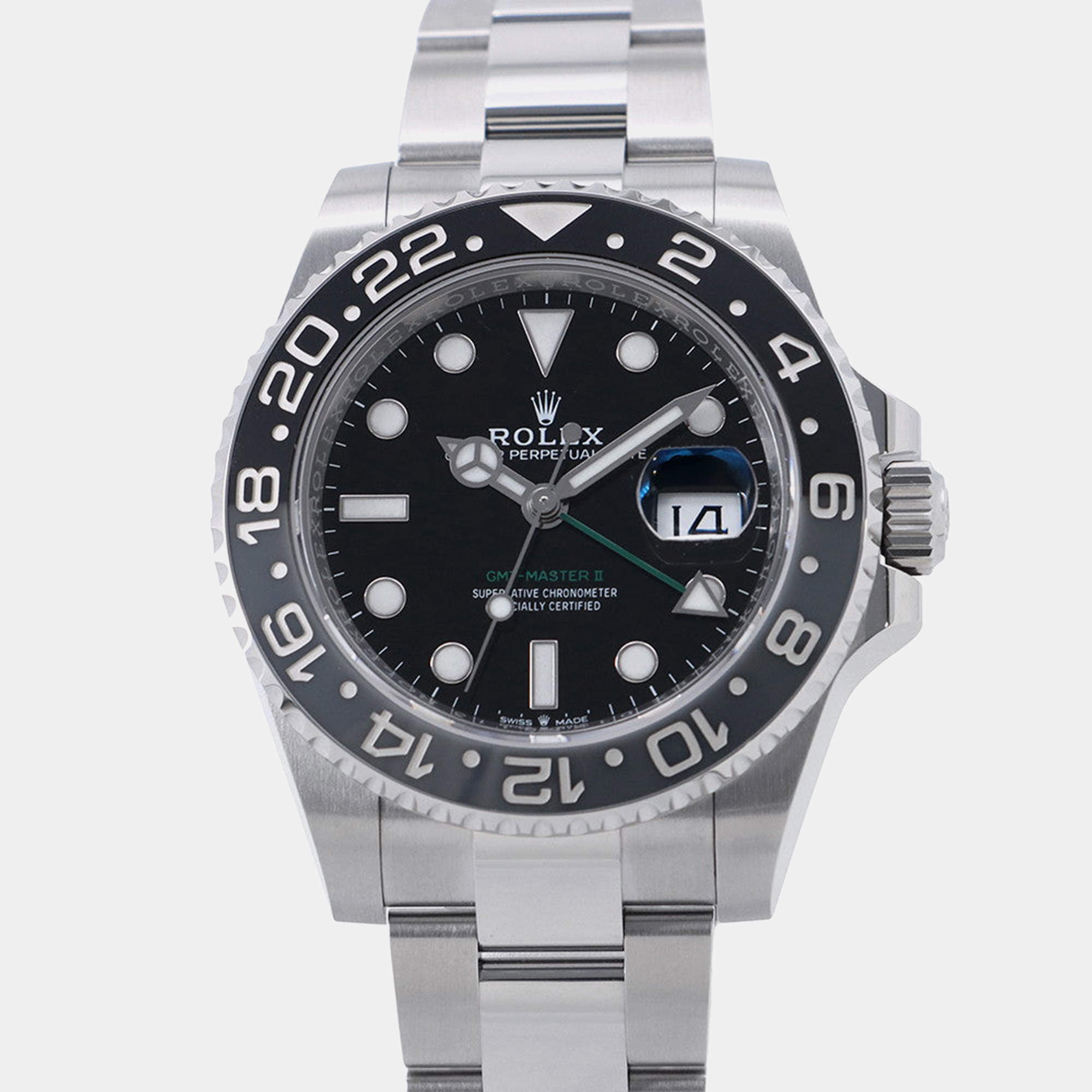 مملوكة مسبقًا Rolex GMT-Master II 126710GRNR Automatic Black Stainless Steel Men's Wristwatch 40 mm