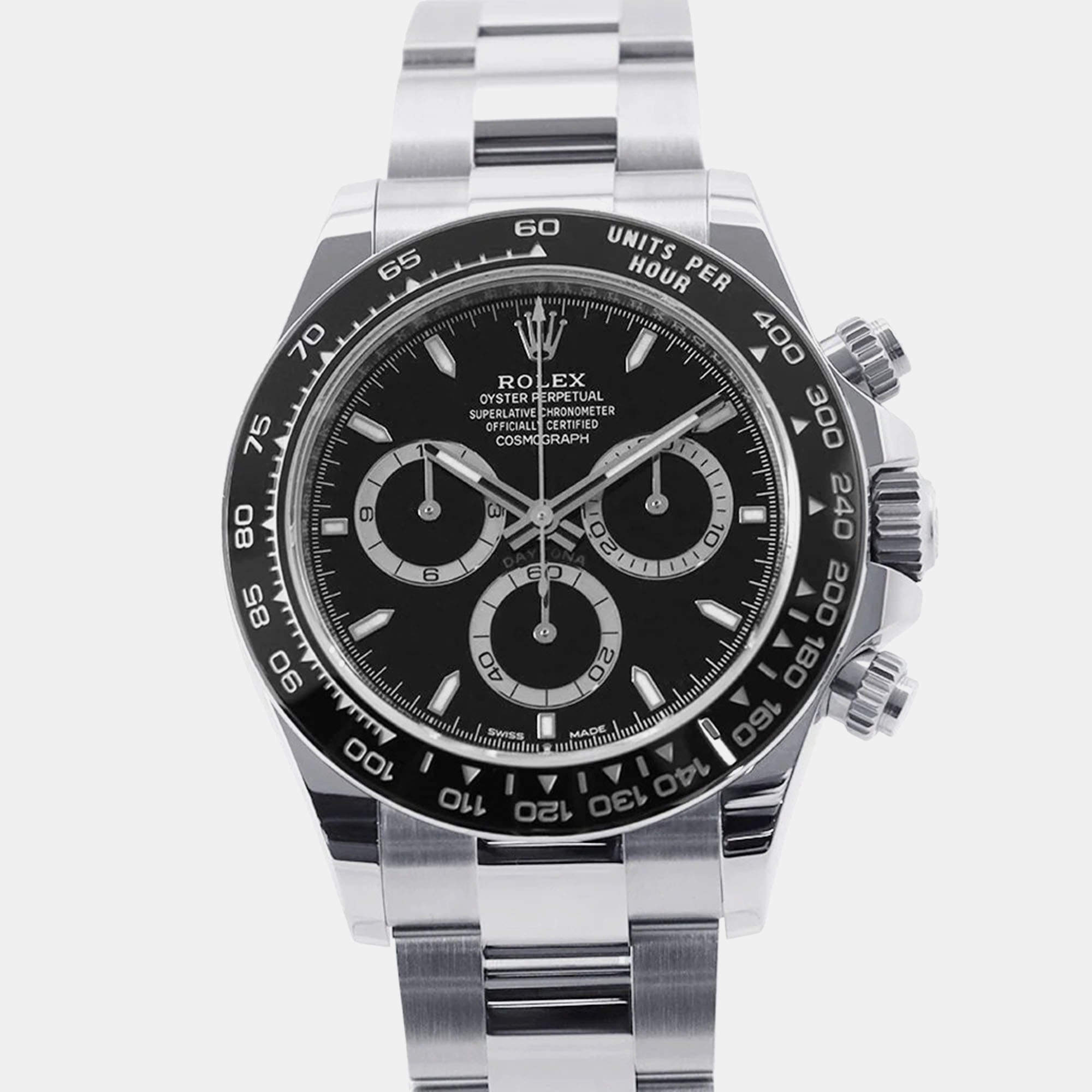 مملوكة مسبقًا Rolex Cosmograph Daytona 126500LN Automatic Black Stainless Steel Men's Wristwatch 40 mm