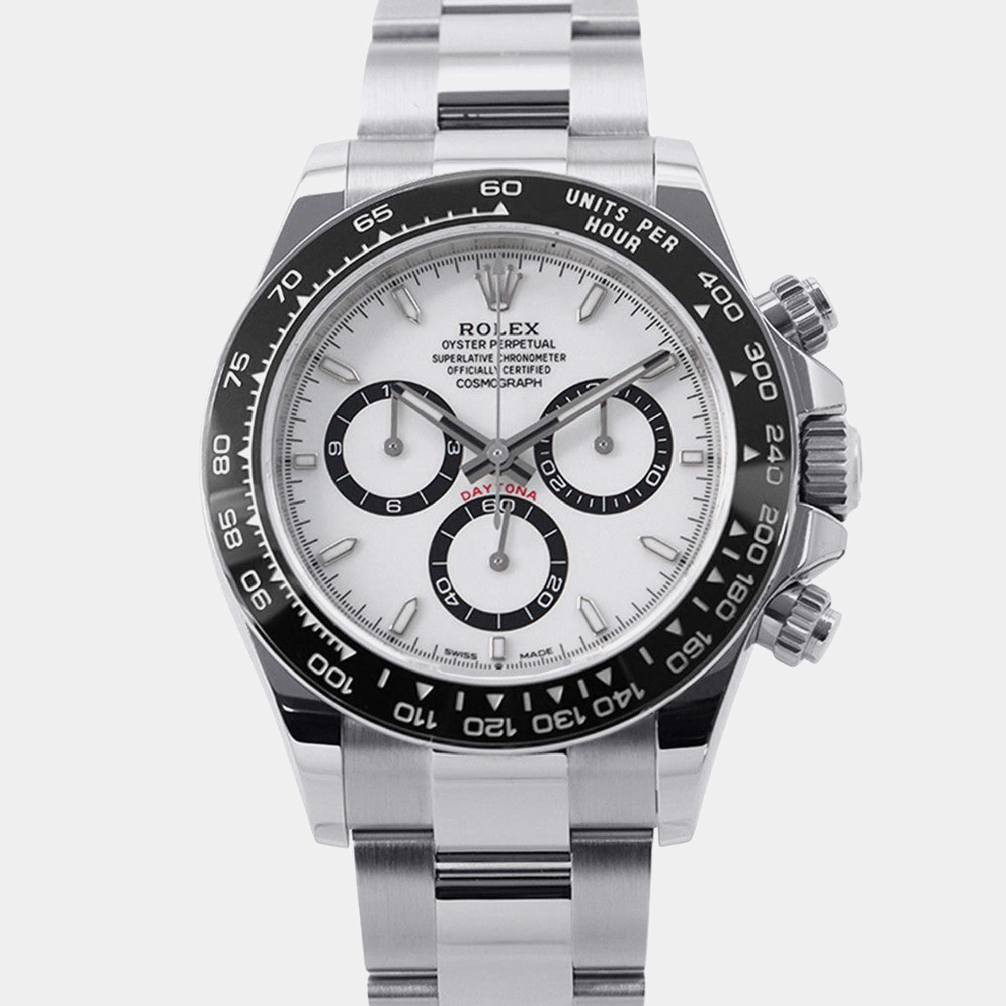 Pre Owned Rolex Cosmograph Daytona 126500LN Automatic White Stainless Steel Men's Wristwatch 40 mm