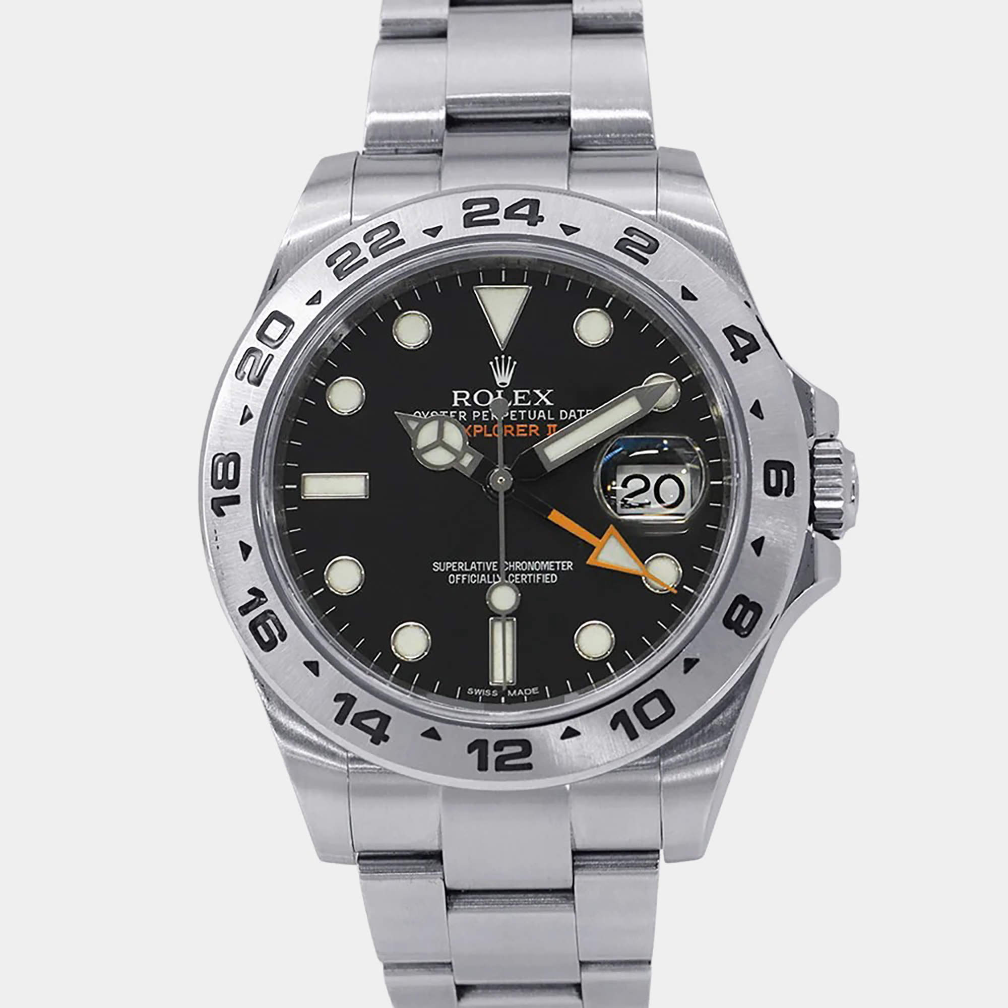 Pre Owned Rolex Explorer II 216570 Automatic Black Stainless Steel Men's Wristwatch 42 mm