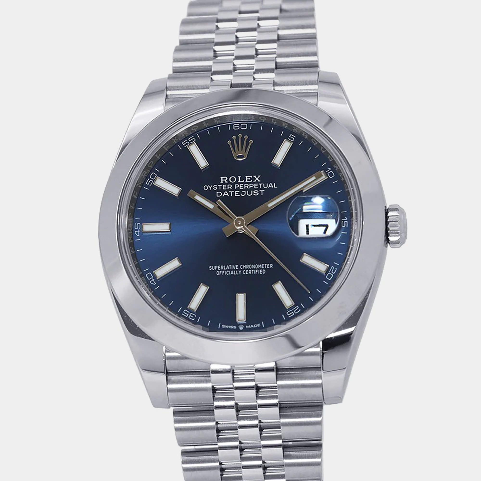 مملوكة مسبقًا Rolex Datejust 126300 Blue Stainless Steel Automatic Men's Wristwatch 41mm