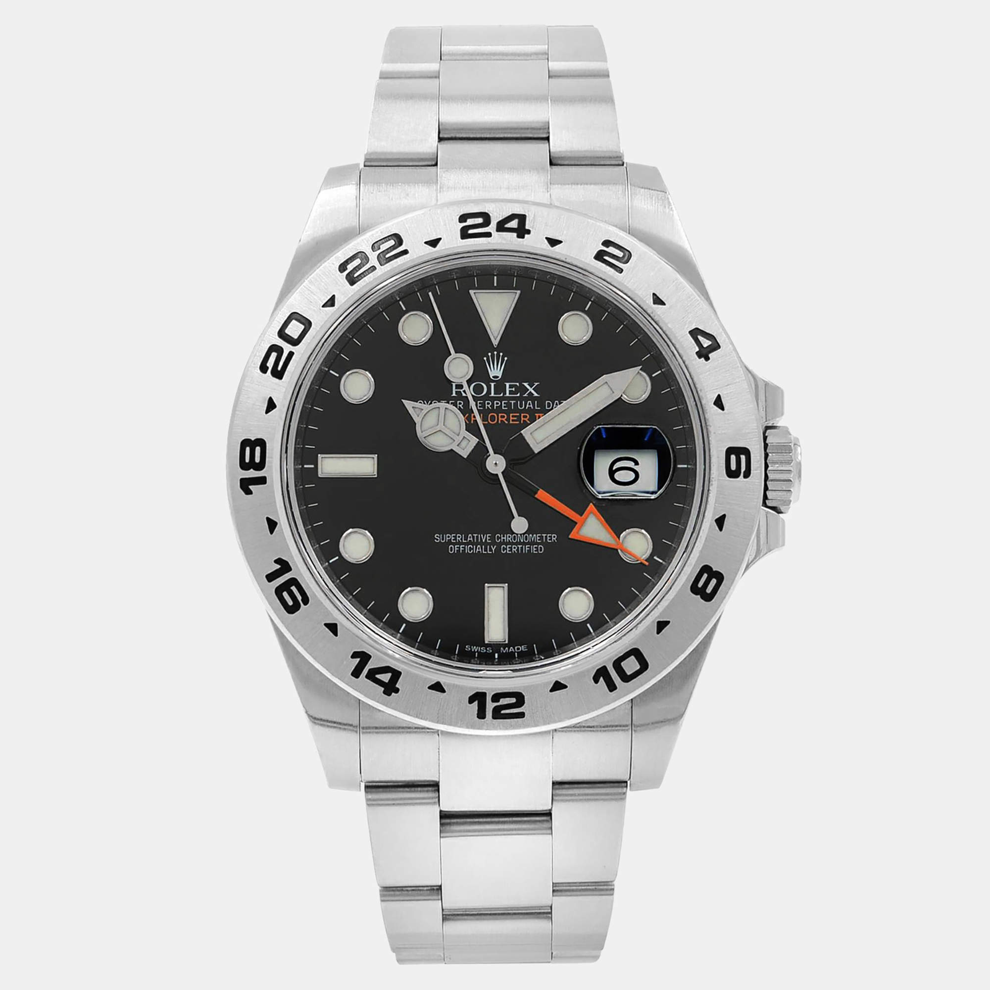 Pre Owned Rolex Explorer II 216570 Black Stainless Steel Automatic Men Wristwatch 42mm