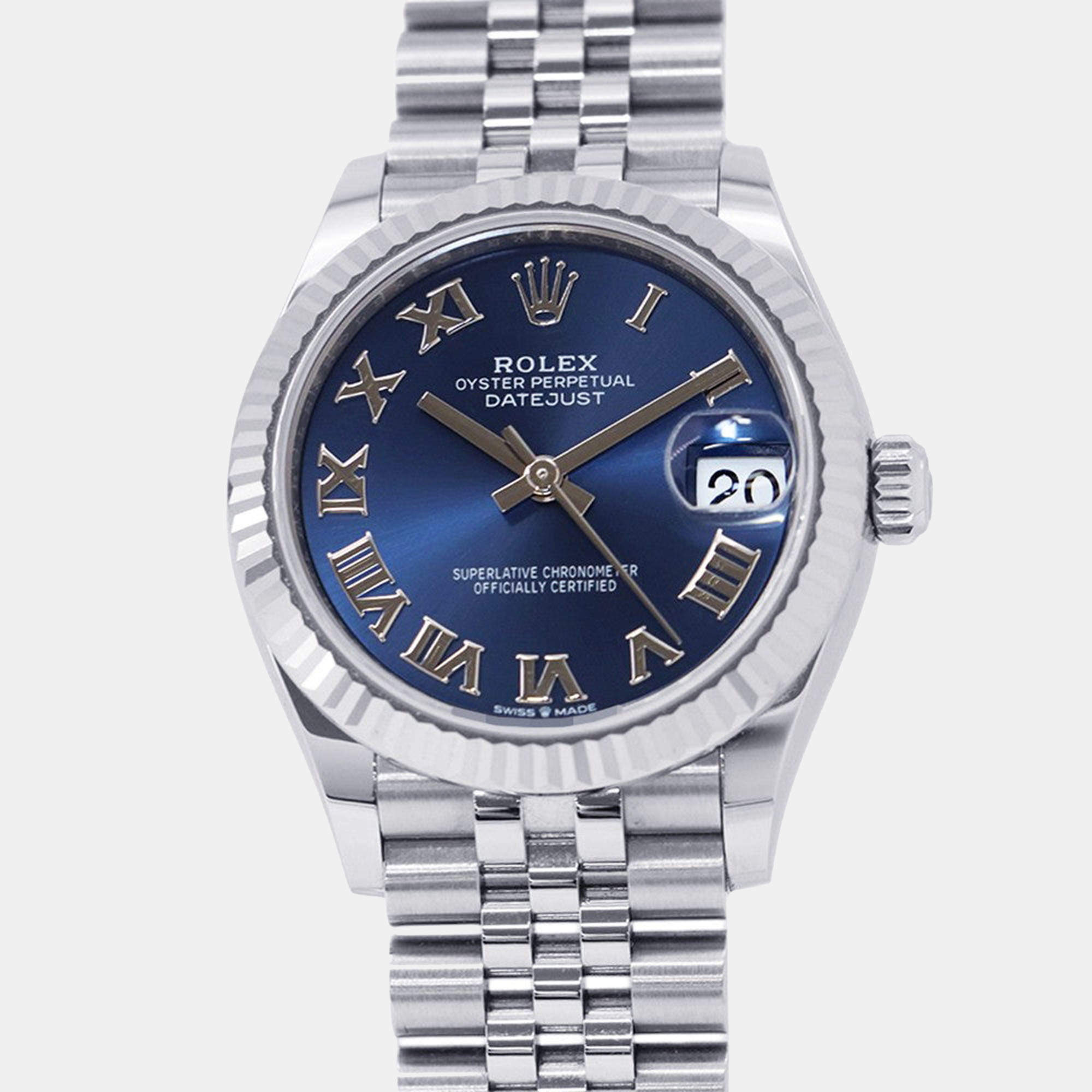 Pre Owned Rolex Datejust 278274 Blue Stainless Steel Automatic Men Wristwatch 31mm
