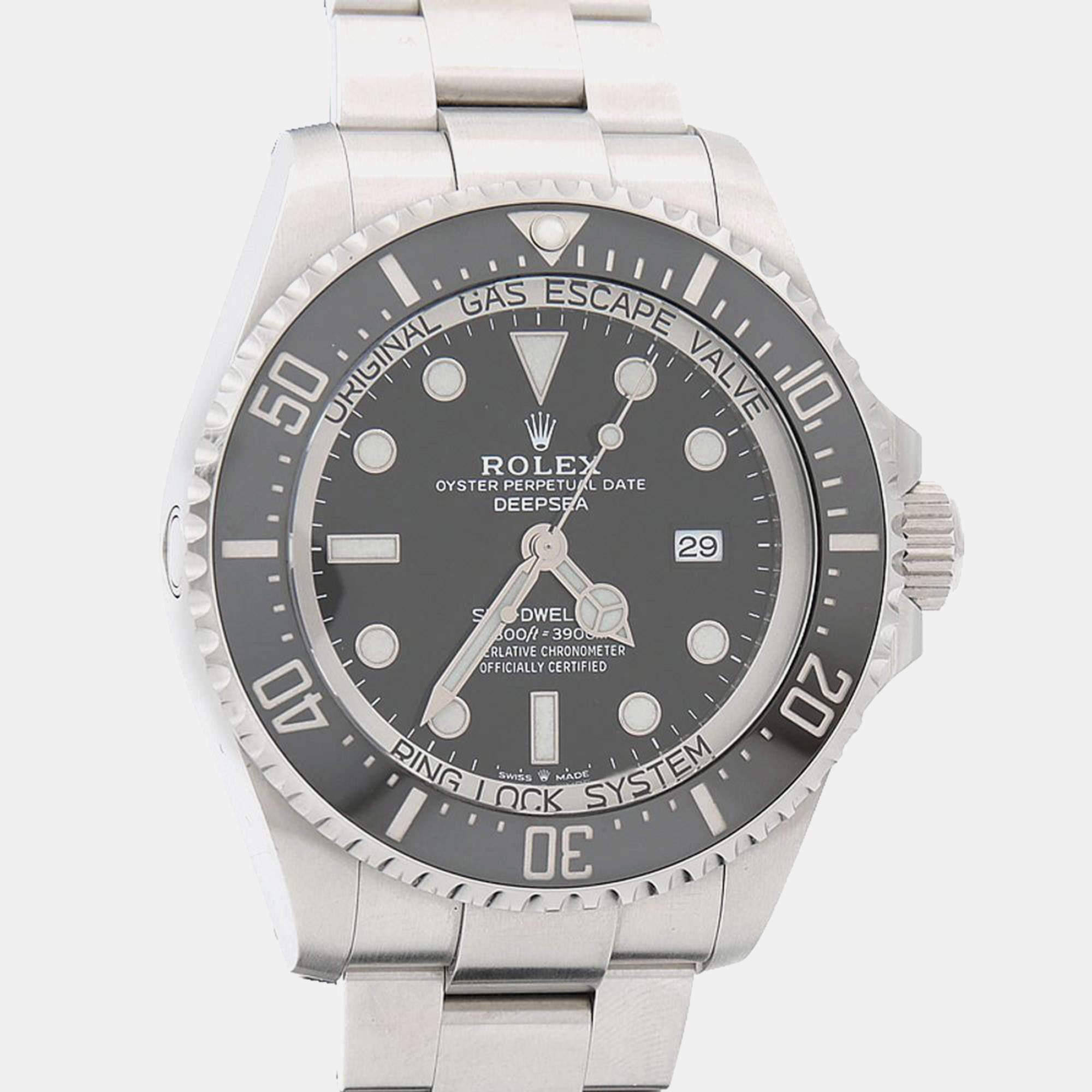 Pre Owned Rolex Sea-Dweller Deepsea 126660 Black Stainless Steel Men's Wristwatch 44mm