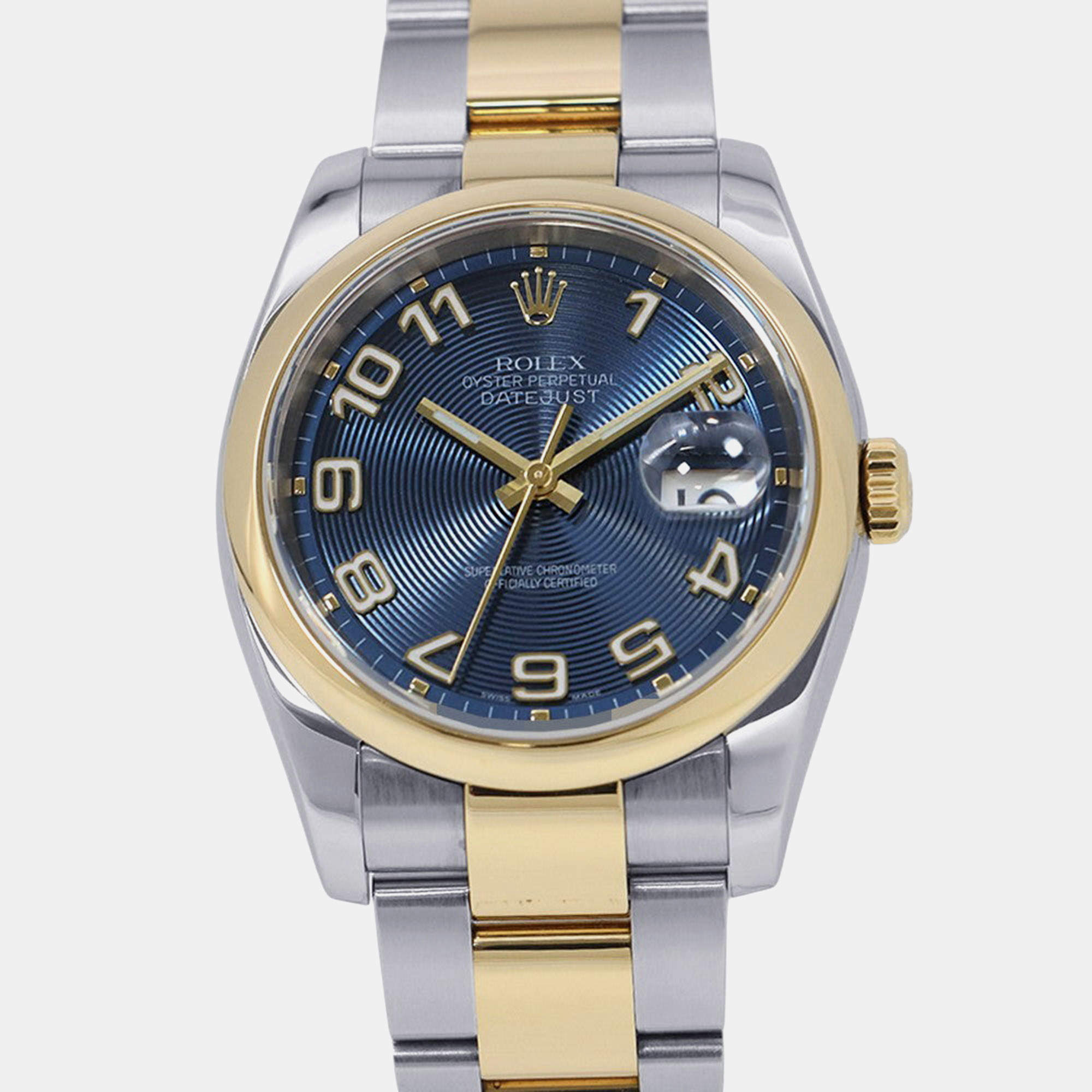 Pre Owned Rolex Datejust 116203 Blue 18K Yellow Gold, Stainless Steel Automatic Men's Watches 36mm
