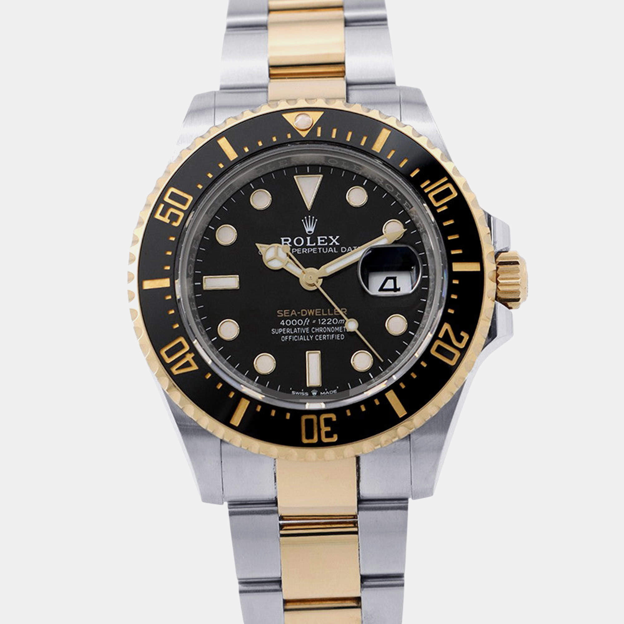 مملوكة مسبقًا Rolex Sea-Dweller 126603 Black Yellow Gold, Stainless Steel Automatic Men's Wristwatch 43mm
