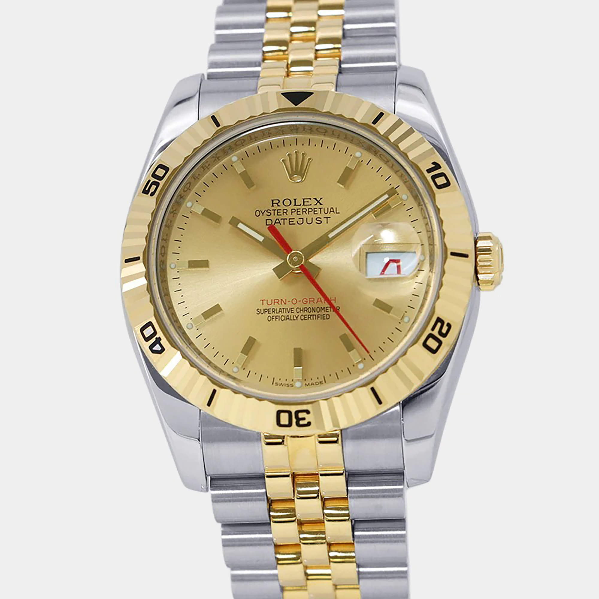 Pre Owned Rolex Datejust Turn-O-Graph 116263 Gold 18K Yellow Gold, Stainless Steel Automatic Men's Watches 36mm