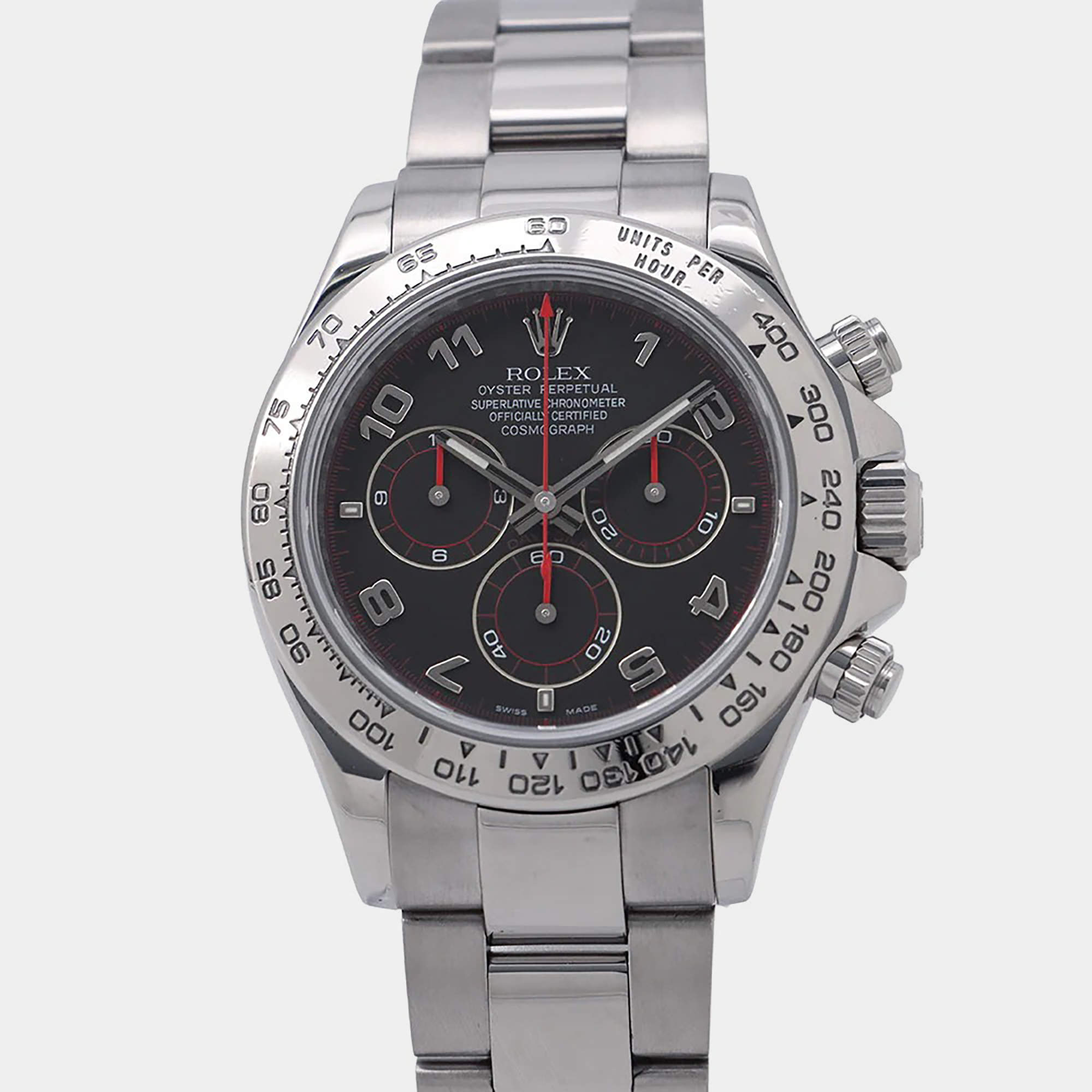 Pre Owned Rolex Cosmograph Daytona 116509 Black 18K White Gold Automatic Men's Watches 40mm