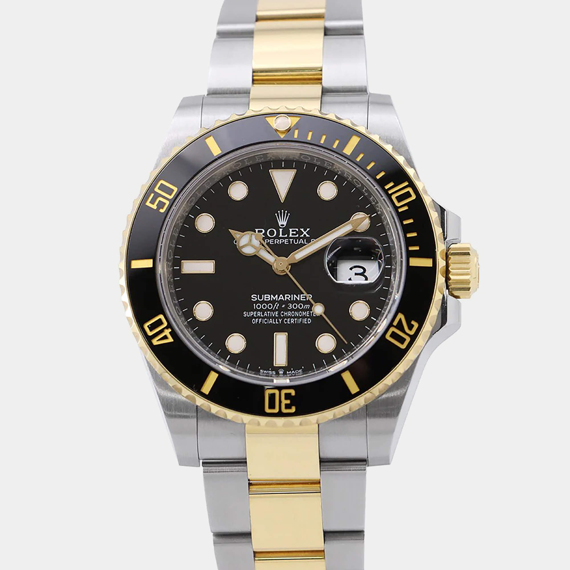 Pre Owned Rolex Submariner 126613LN Black Yellow Gold, Stainless Steel Automatic Men's Watches 41mm