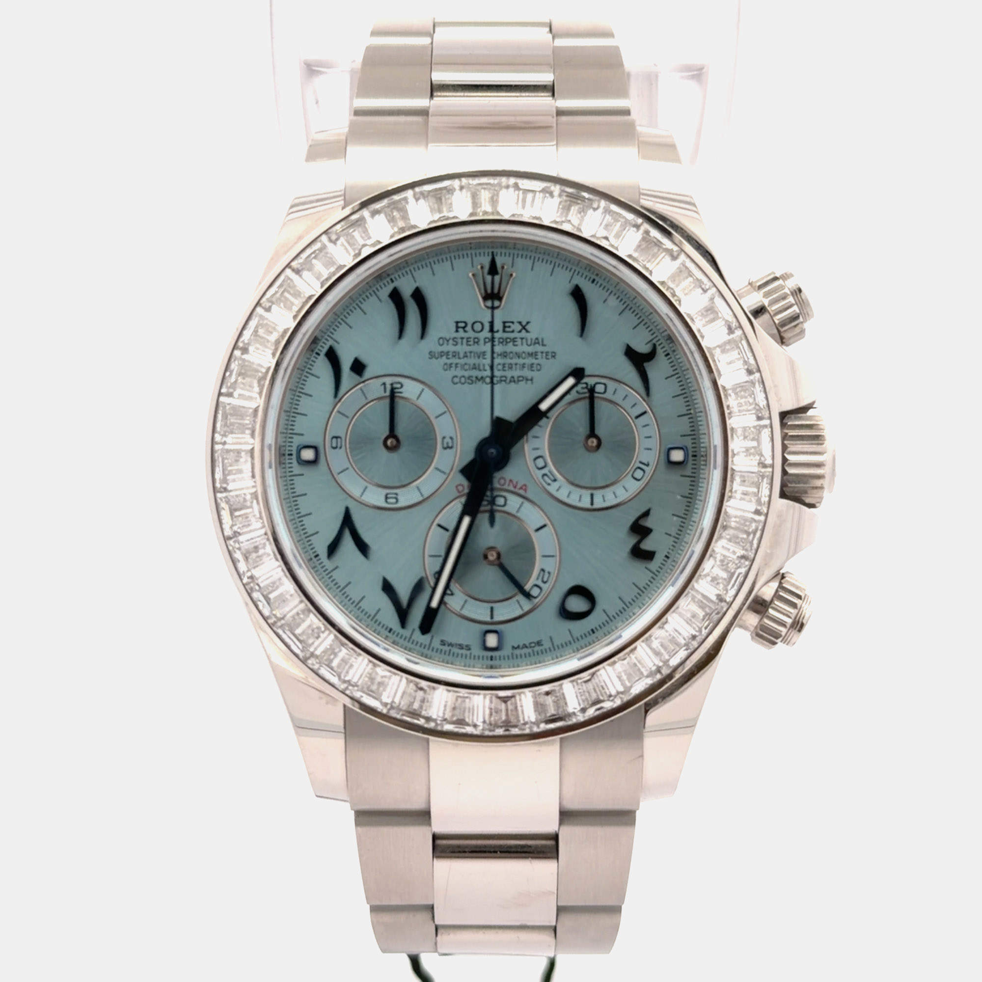 Pre Owned Rolex Cosmograph Daytona 116576TBR Blue Platinum, Diamond Automatic Men's Wristwatch 40mm