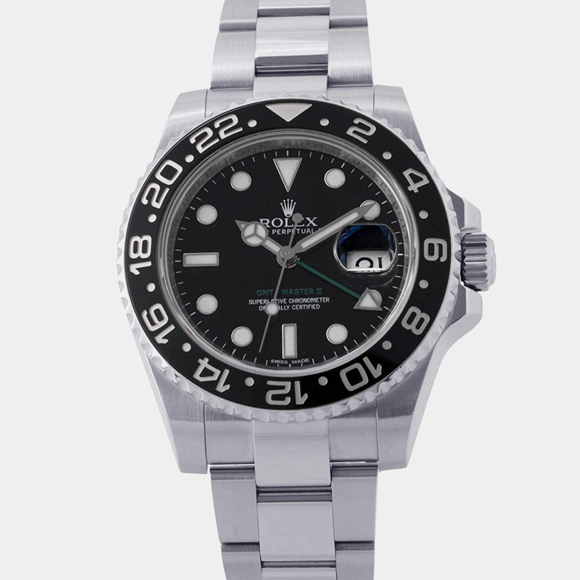 مملوكة مسبقًا Rolex GMT-Master II 116710 Black Stainless Steel Automatic Men's Watches 40mm