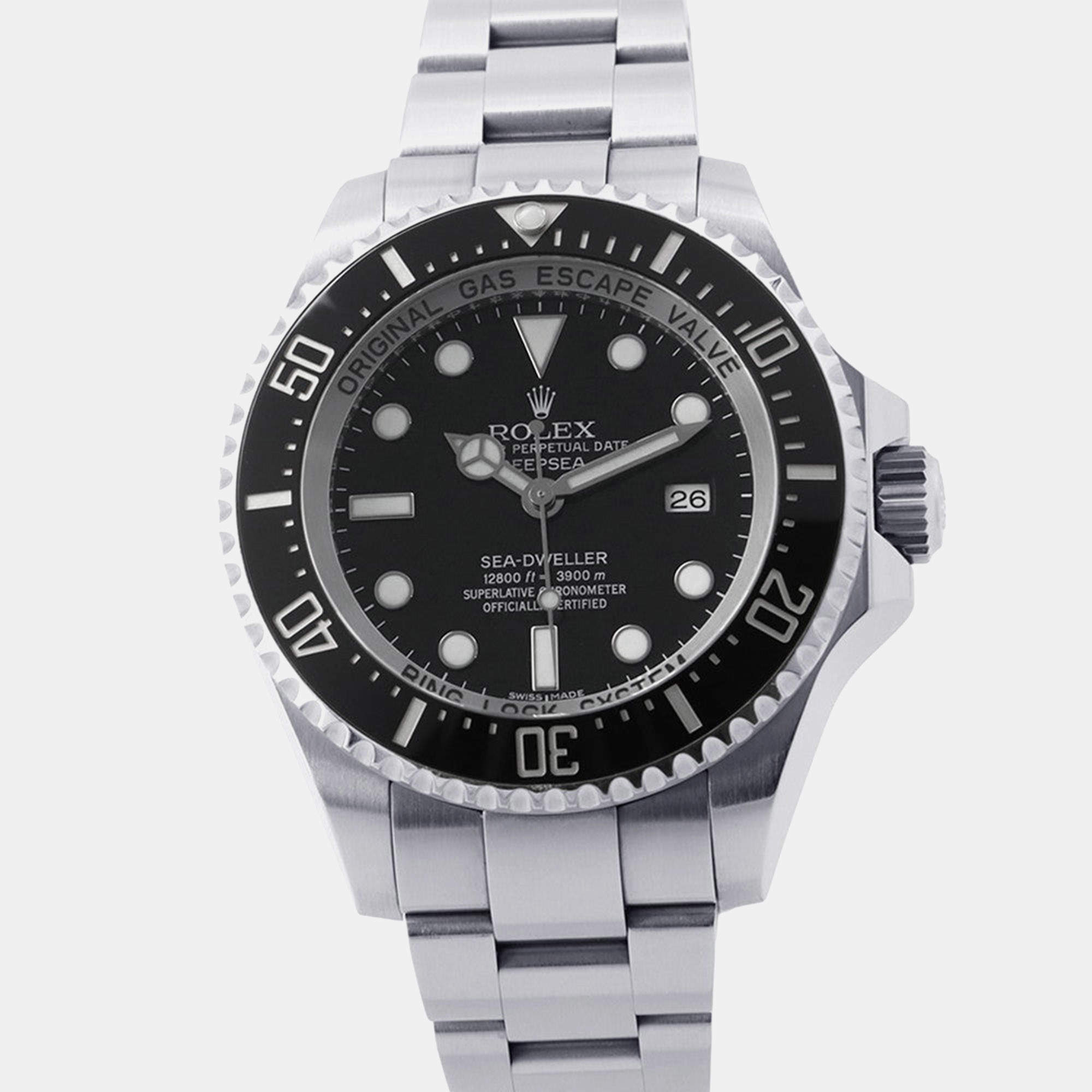 Pre Owned Rolex Sea-Dweller Deepsea 116660 Black Stainless Steel Automatic Men's Watch 44mm