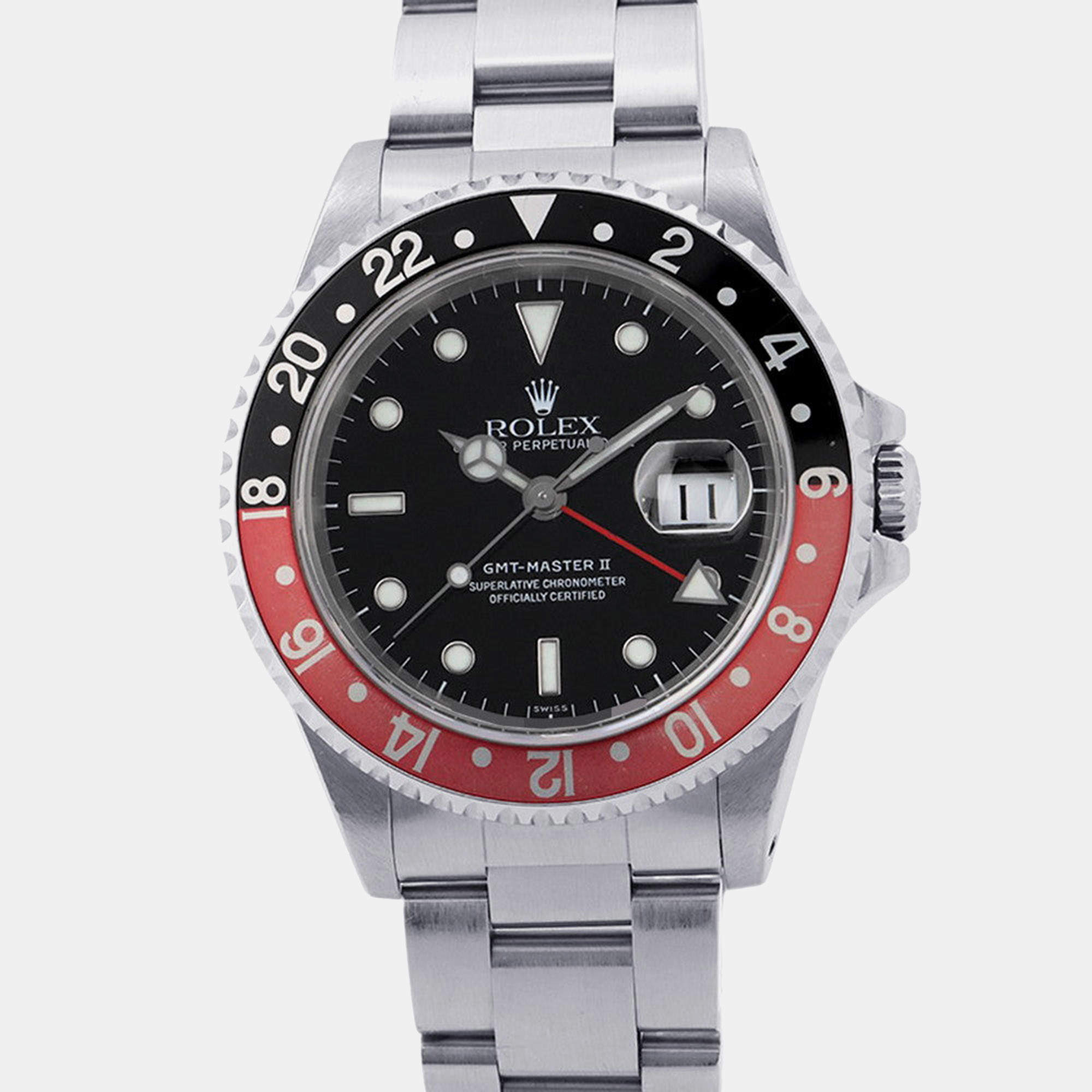 Pre Owned Rolex GMT-Master II 16710 Black Stainless Steel Automatic Men's Wristwatch 40mm