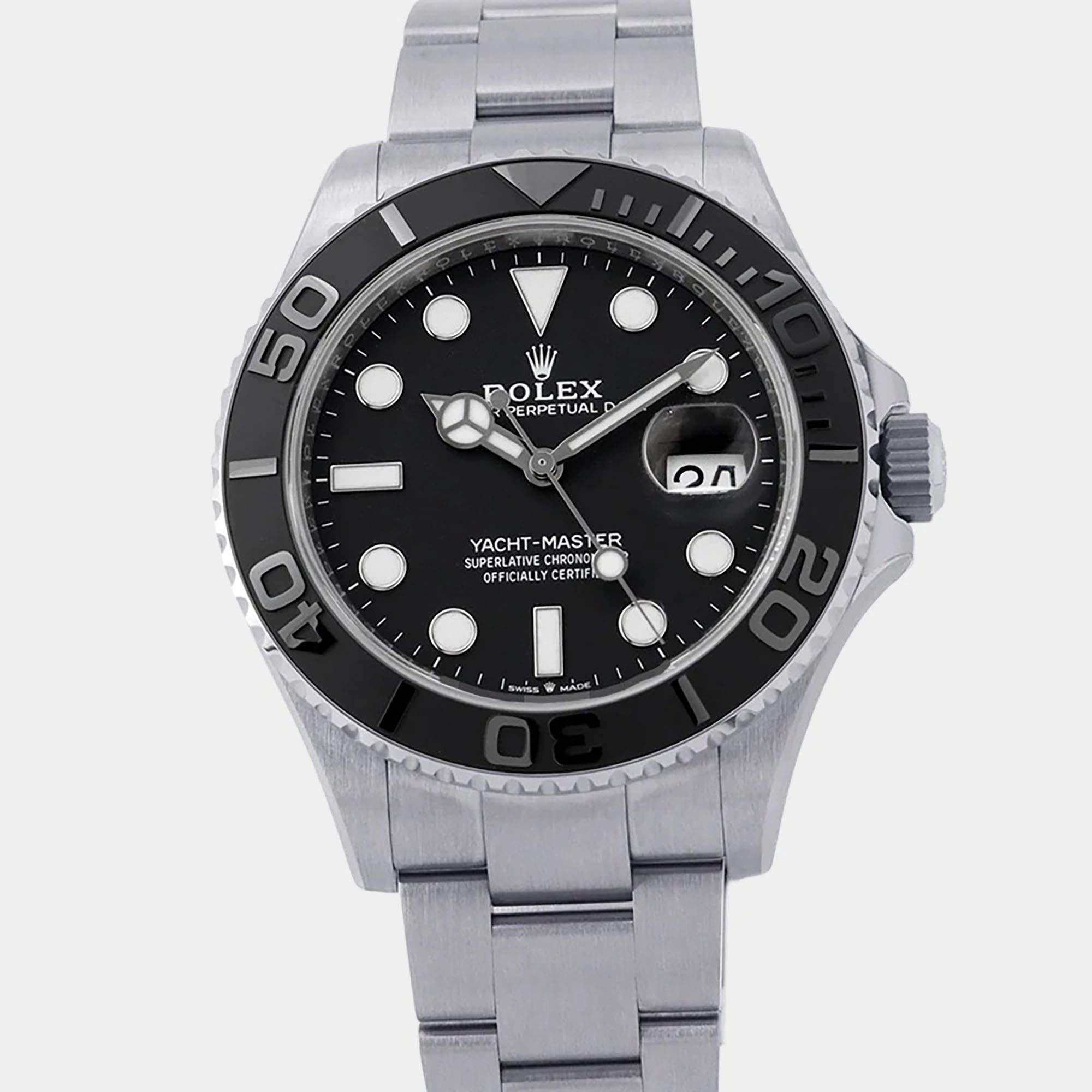 Pre Owned Rolex Yacht-Master II 226627 Black Dial Titanium Automatic Men's Wristwatch 42mm