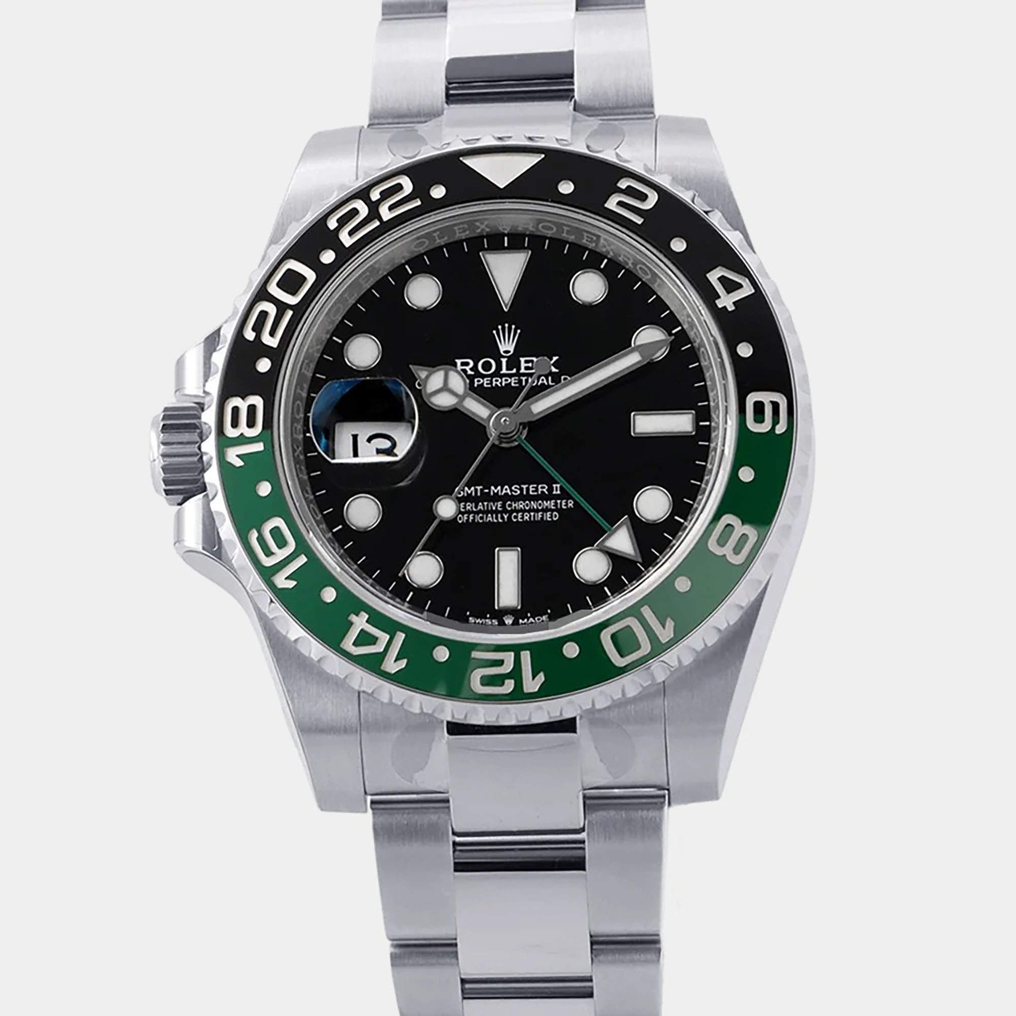 Pre Owned Rolex GMT-Master II 126720VTNR Black Dial Stainless Steel Automatic Men's Wristwatch 40mm