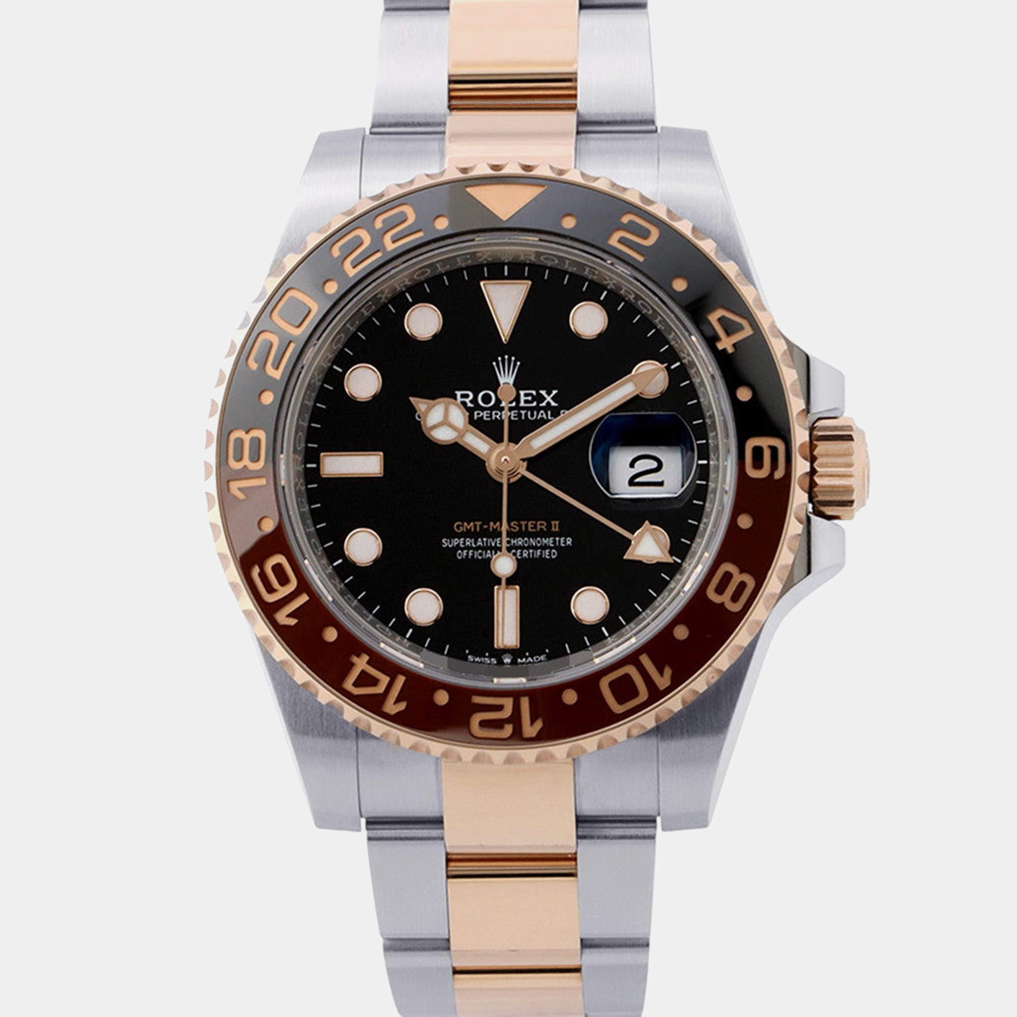 Pre Owned Rolex GMT-Master II 126711CHNR Black 18K Rose Gold, Stainless Steel Automatic Men's Watches 40mm