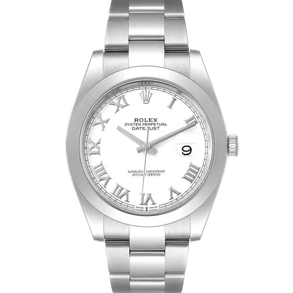 Rolex White Stainless Steel Datejust 126300 Men's Wristwatch 41 MM
