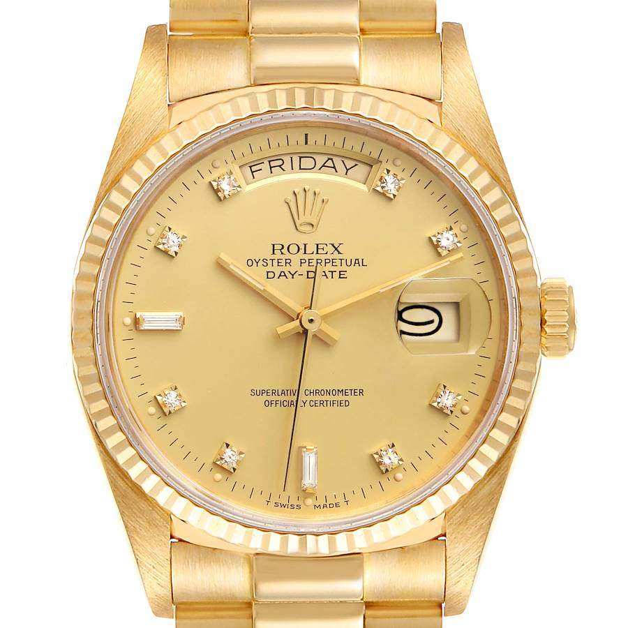 Rolex Champagne Diamonds 18k Yellow 