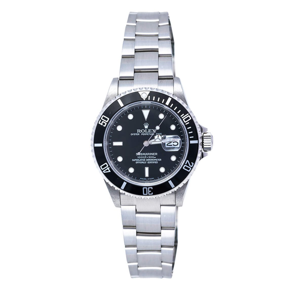 Pre Owned ساعة يد رجالية رولكس صبمارينر 16610 أوتوماتيك  ستانلس ستيل سوداء 40 مم