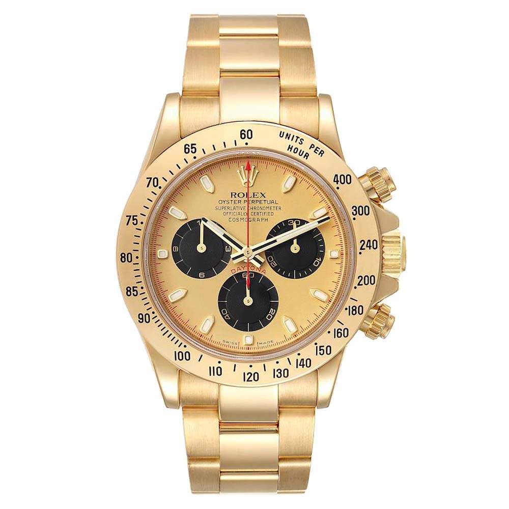Rolex Champagne 18K Yellow Gold Cosmograph Daytona Chronograph 116528 Men's Wristwatch 40 MM