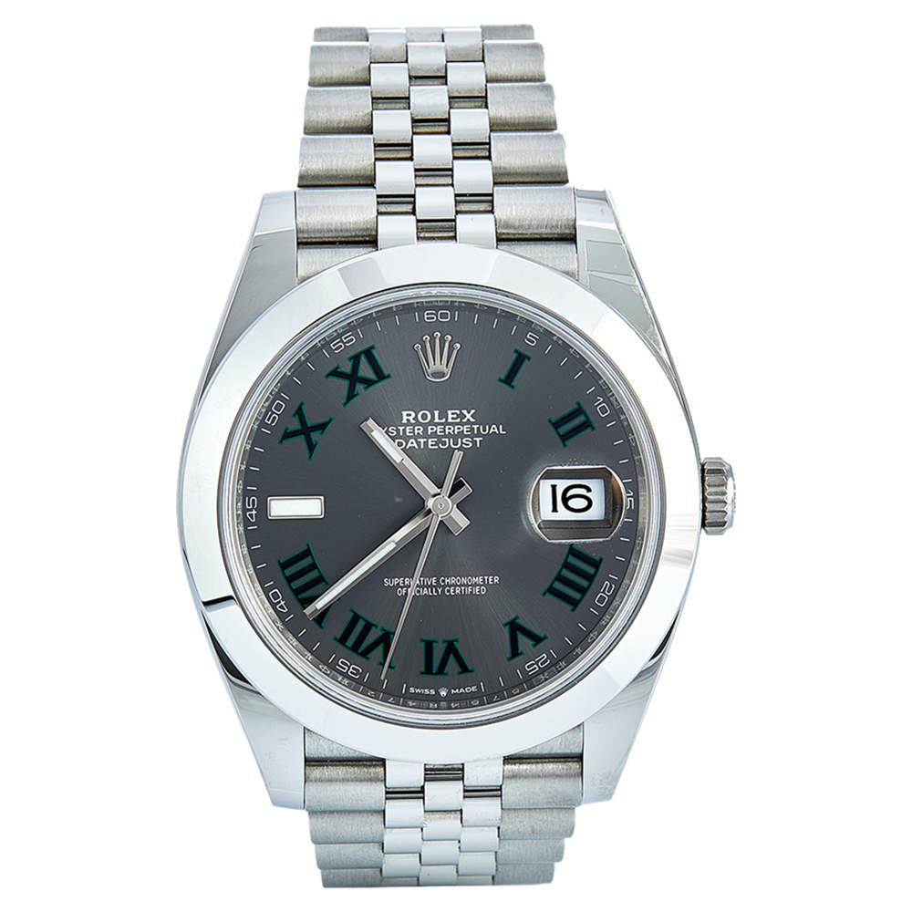 Pre Owned Rolex Grey Stainless Steel Datejust 126300 Men's Wristwatch 41 mm