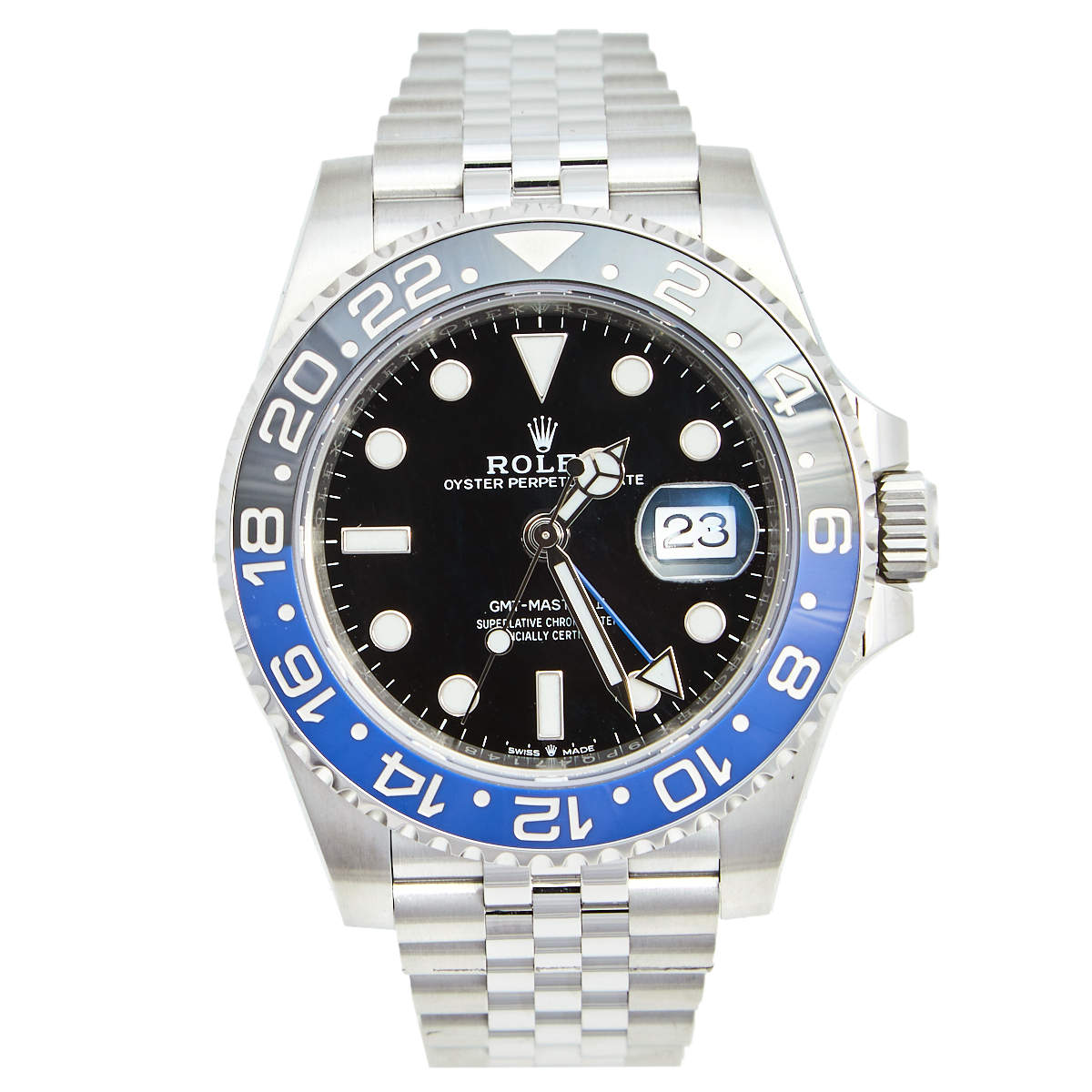 Rolex Black GMT Master II Batman Jubilee Stainless Steel 126710 Men's ...