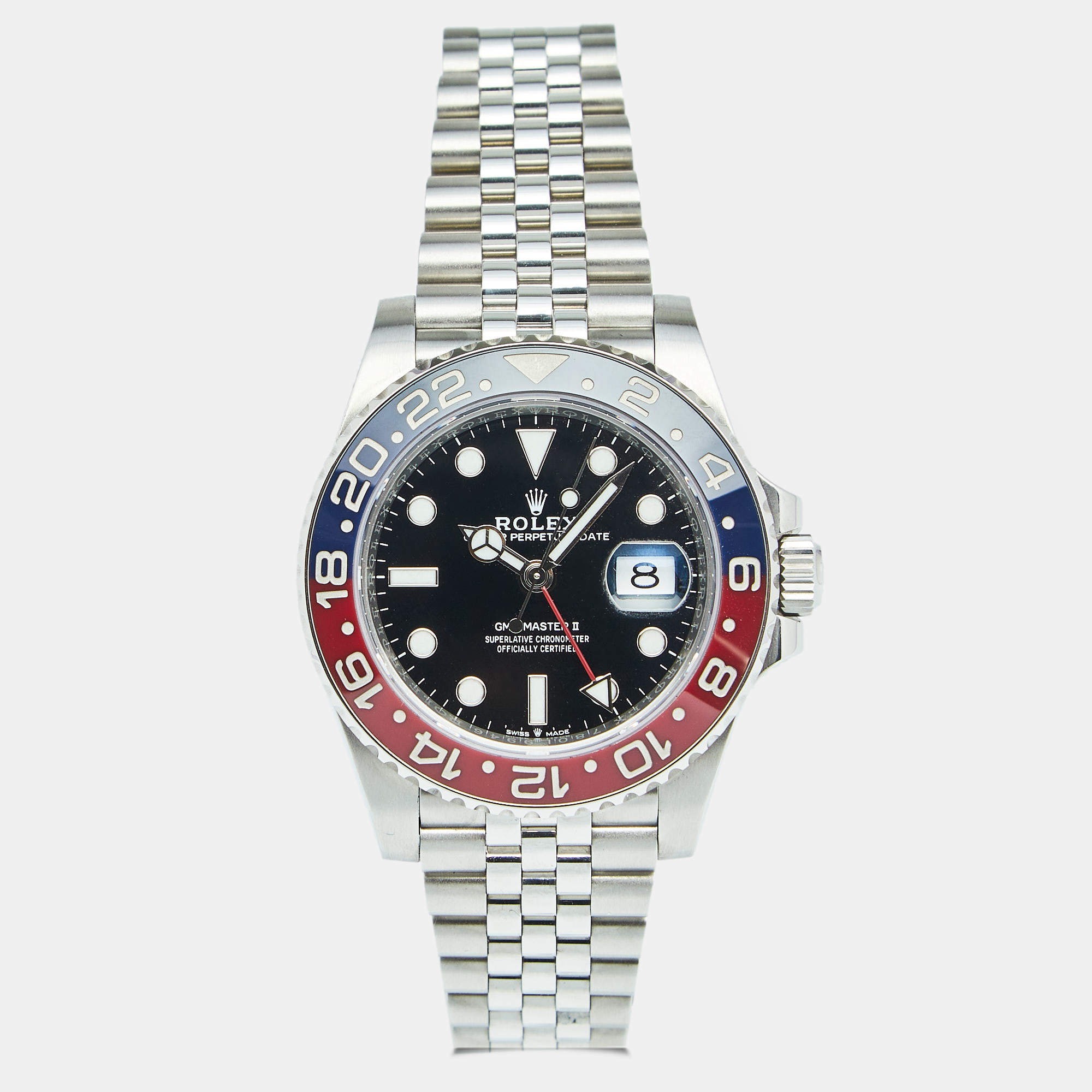 Pre Owned Rolex Black Cerachrome Stainless Steel GMT-Master II 126710BLRO Men's Wristwatch 40 mm
