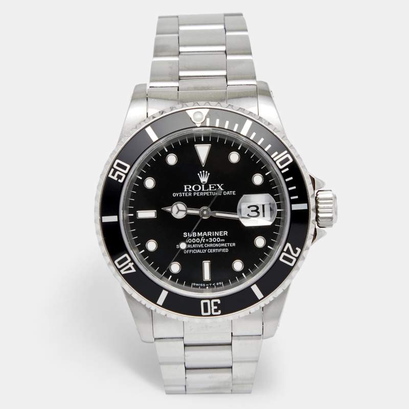 Pre Owned Rolex Black Stainless Steel Submariner 116610 Men's Wristwatch 40 mm