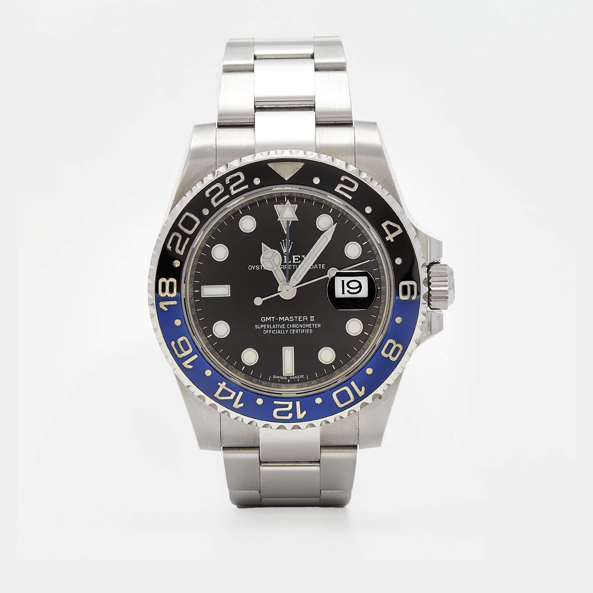 Pre Owned Rolex Black Stainless Steel GMT-Master II 116710BLNR Men's Wristwatch 40 mm 