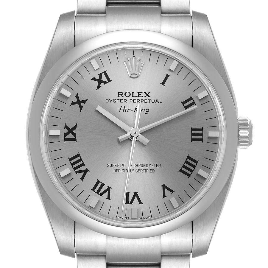 Rolex Silver Stainless Steel Air King 114200 Men s Wristwatch 34