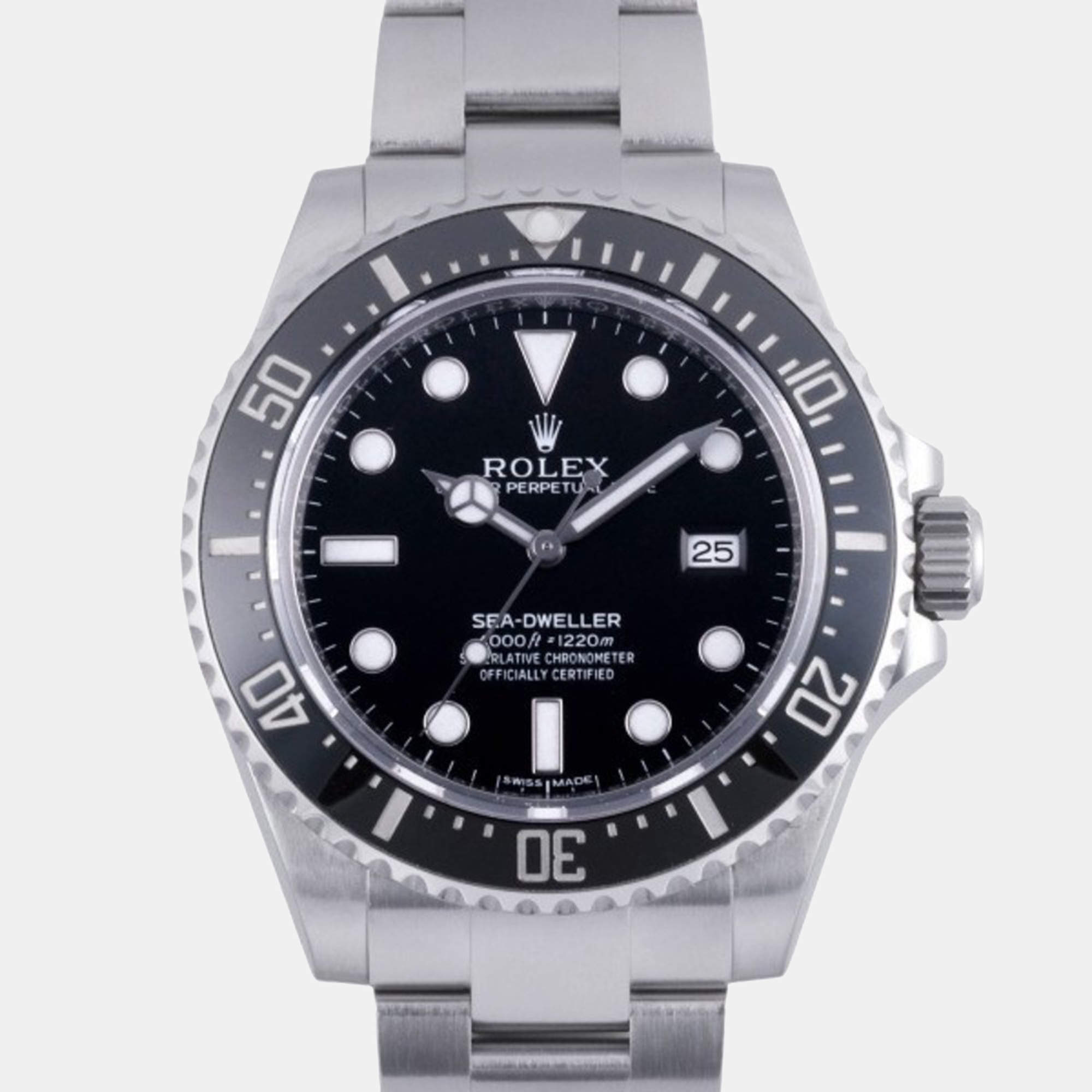 Rolex Black Stainless Steel Sea-Dweller 116600 Automatic Men's Wristwatch 40 mm