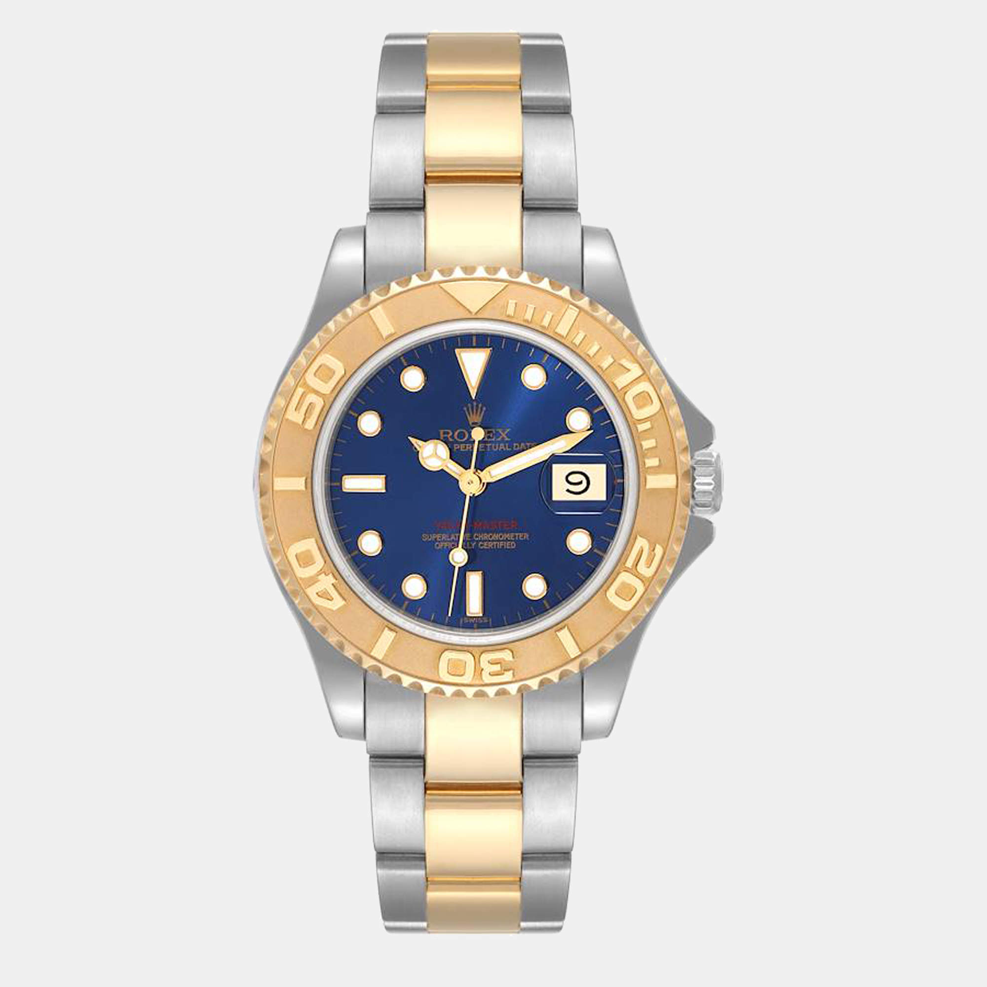Rolex Blue 18K Yellow Gold And Stainless Steel Yacht-Master 168623 ...