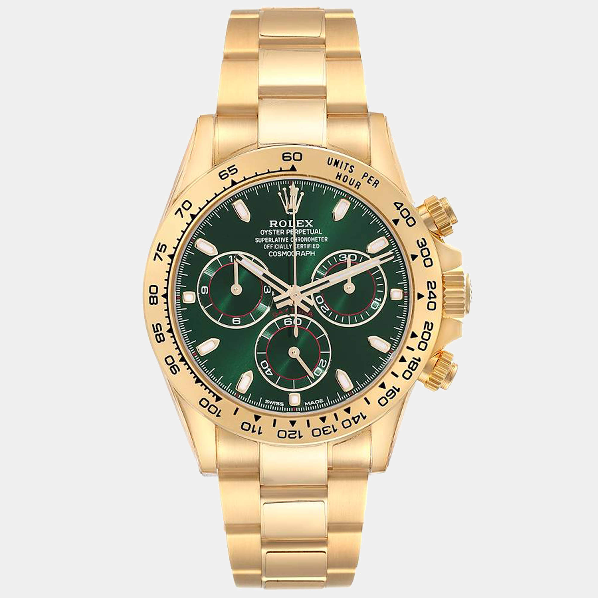 Rolex Green 18K Yellow Gold Cosmograph Daytona 116508 Men's Wristwatch 40 mm