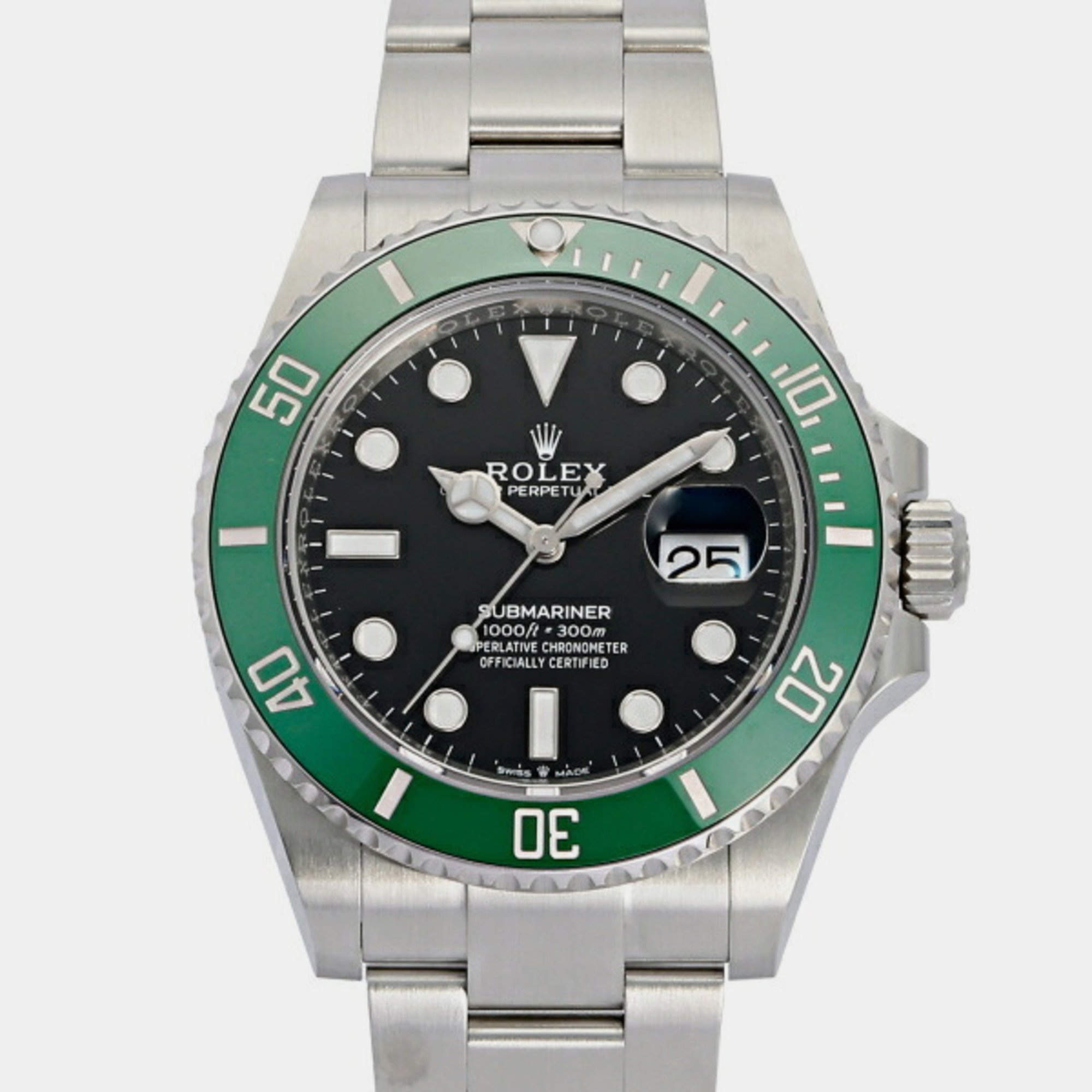 Rolex Black Stainless Steel Submariner 126610LV Automatic Men's Wristwatch 41 mm