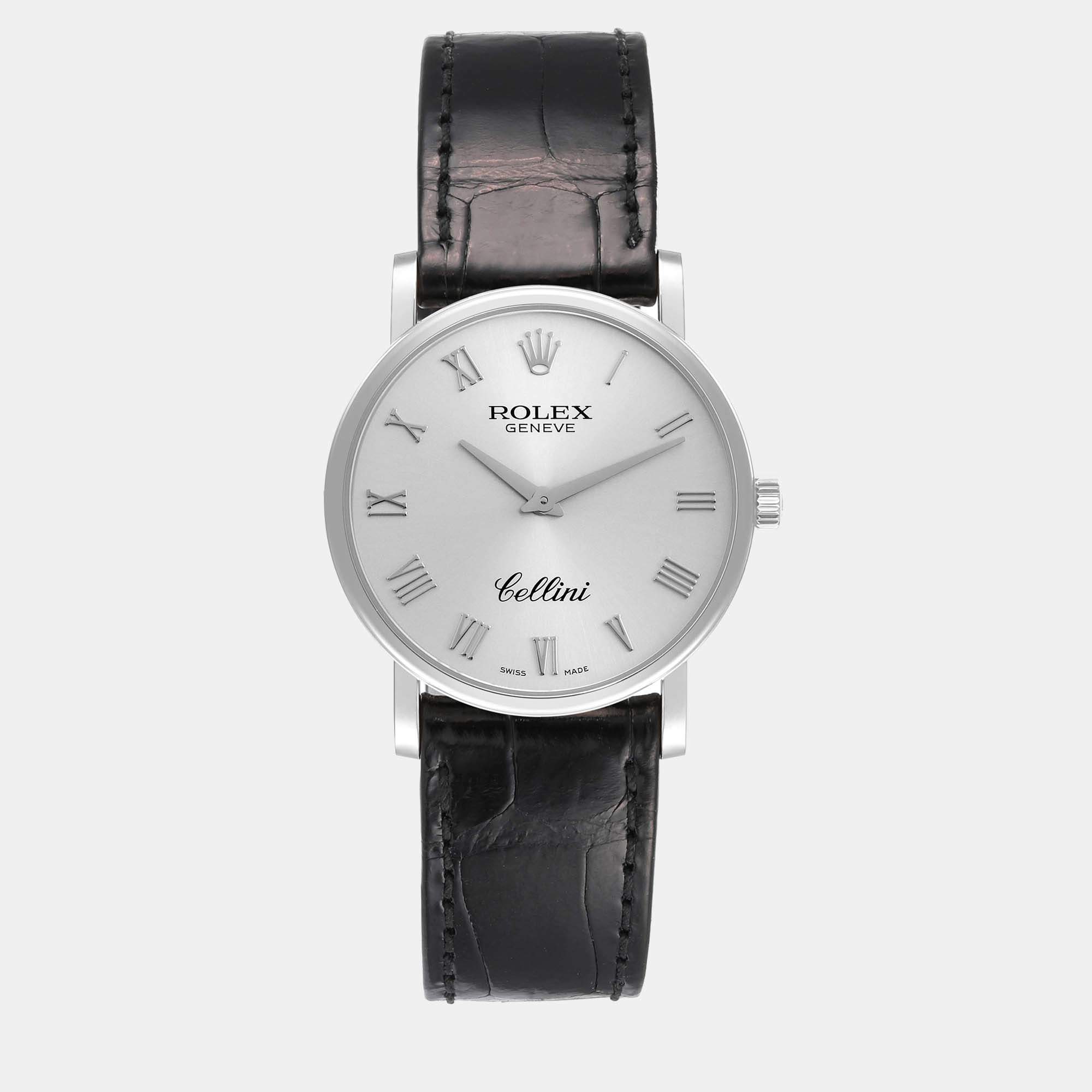 Rolex Cellini Classic White Gold Silver Dial Men's Watch 5115 31.8 x 5.5 mm 