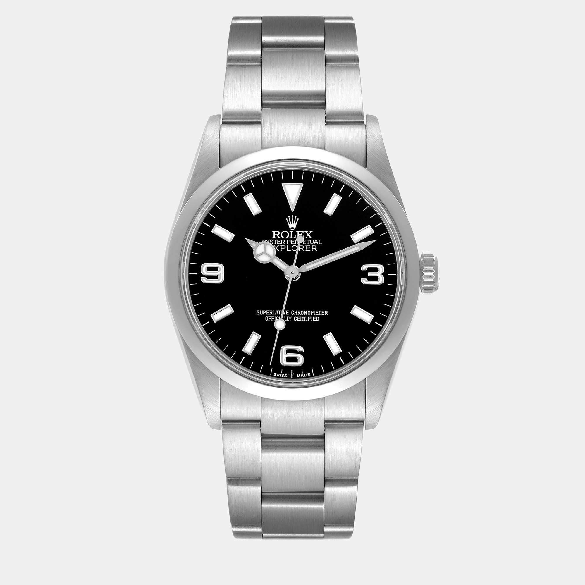 Rolex Explorer I Black Dial Steel Mens Watch 114270 36 mm