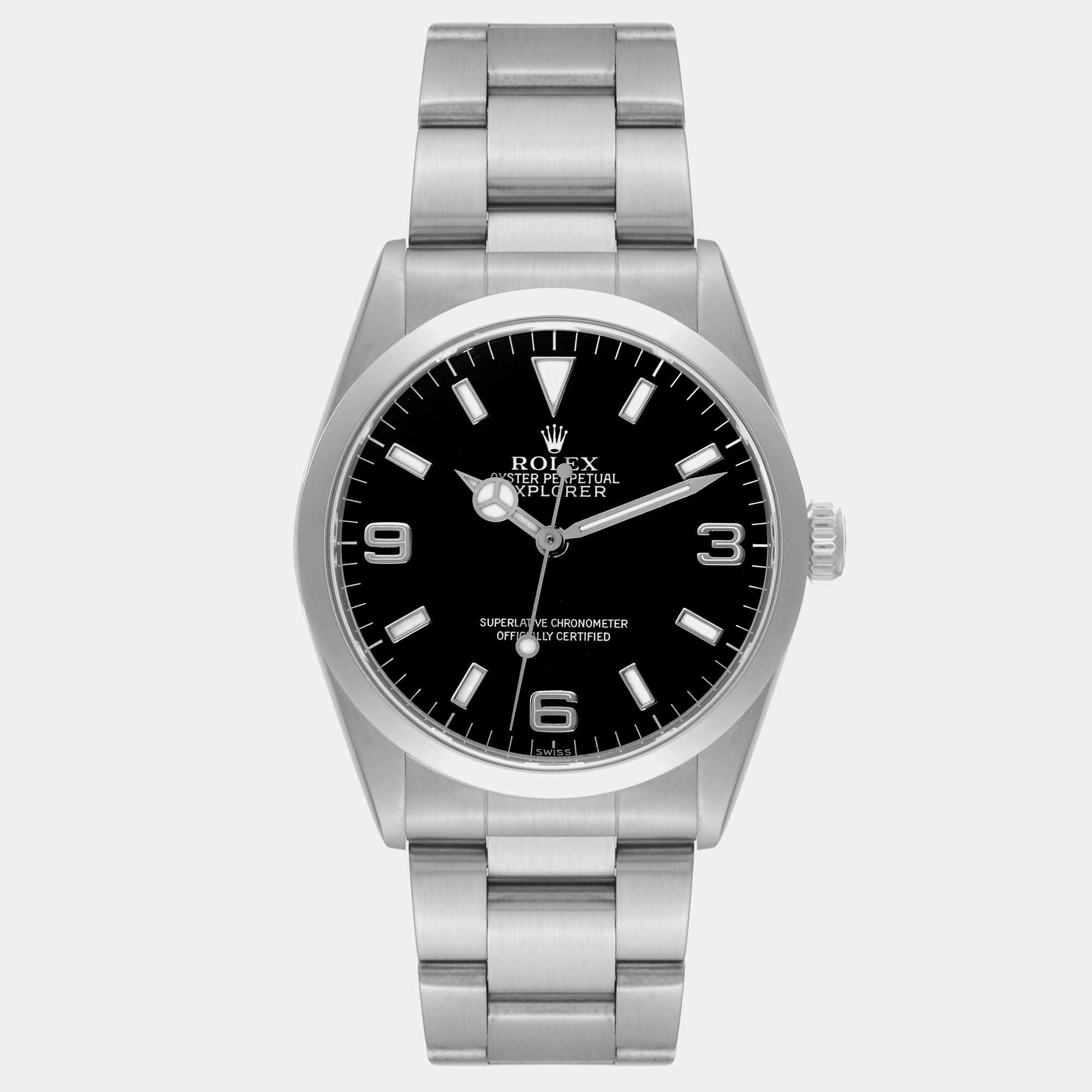 Rolex Explorer I Black Dial Steel Men's Watch 36 mm