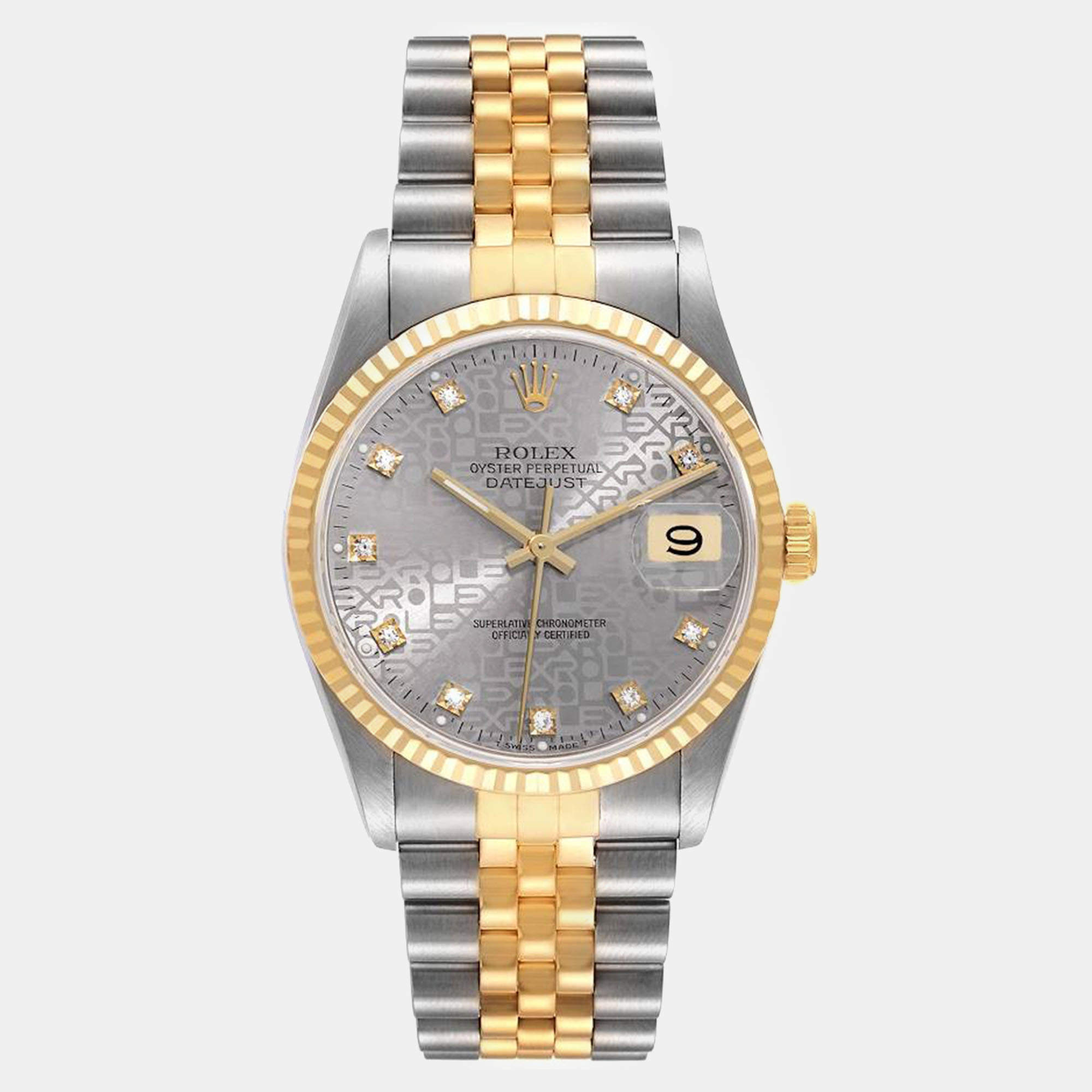 Rolex Datejust Anniversary Diamond Dial Steel Yellow Gold Watch  36.0 mm