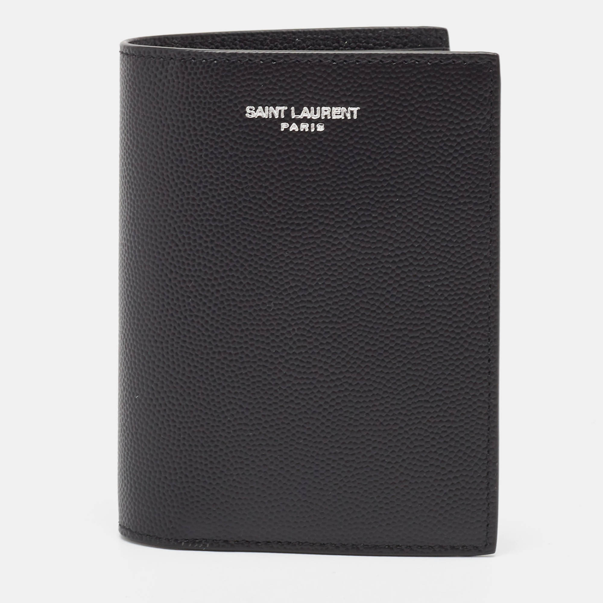 Saint Laurent Black Leather Bifold Card Case