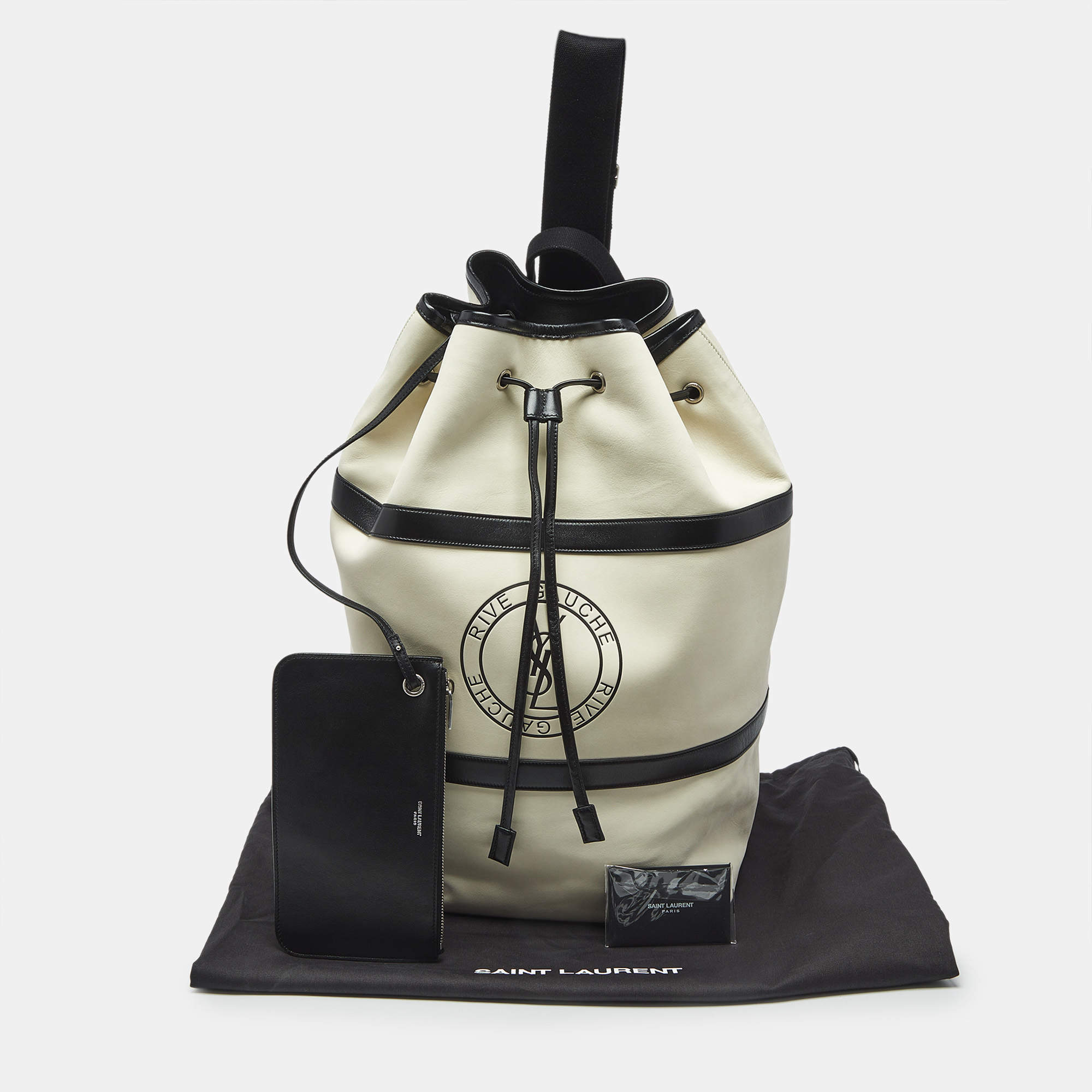 VIP【送料関税込】Saint Laurent beige raffia embroidered bag SAINT LAURENT - Logo-Embroidered Raffia Messenger Bag Saint