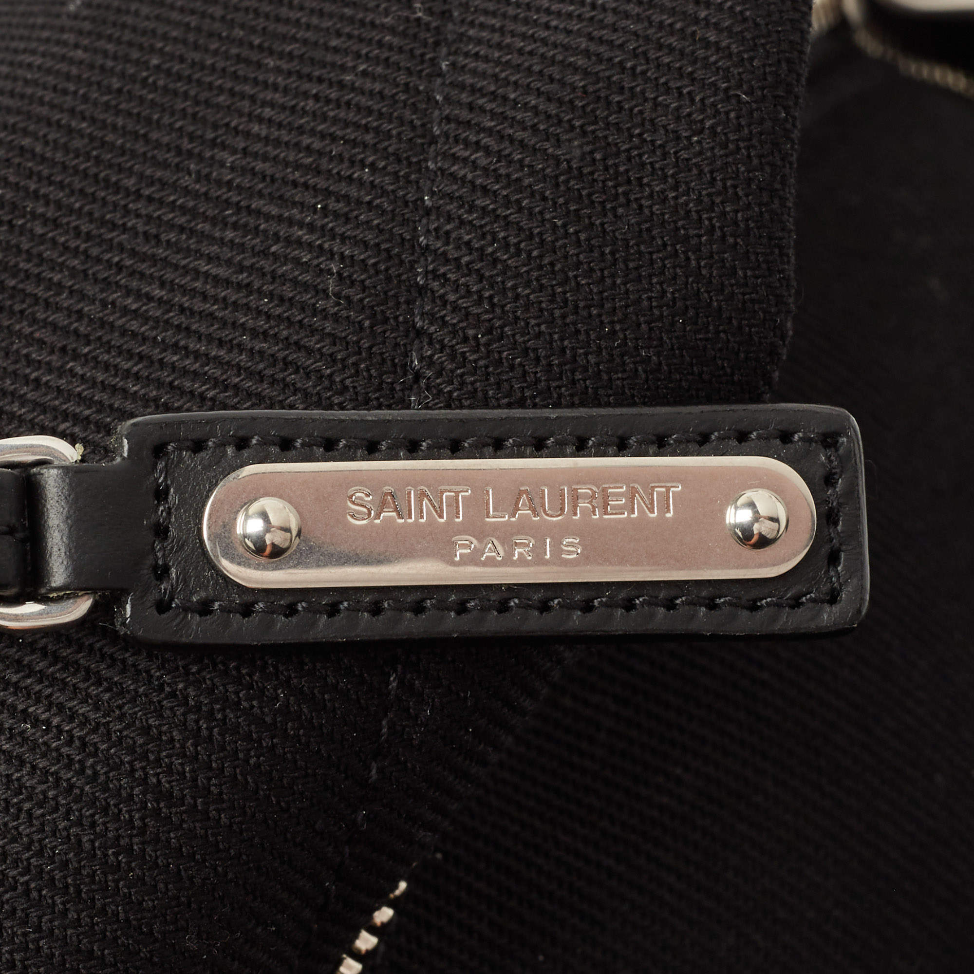 Saint Laurent // Black Canvas Embroidered City Backpack – VSP