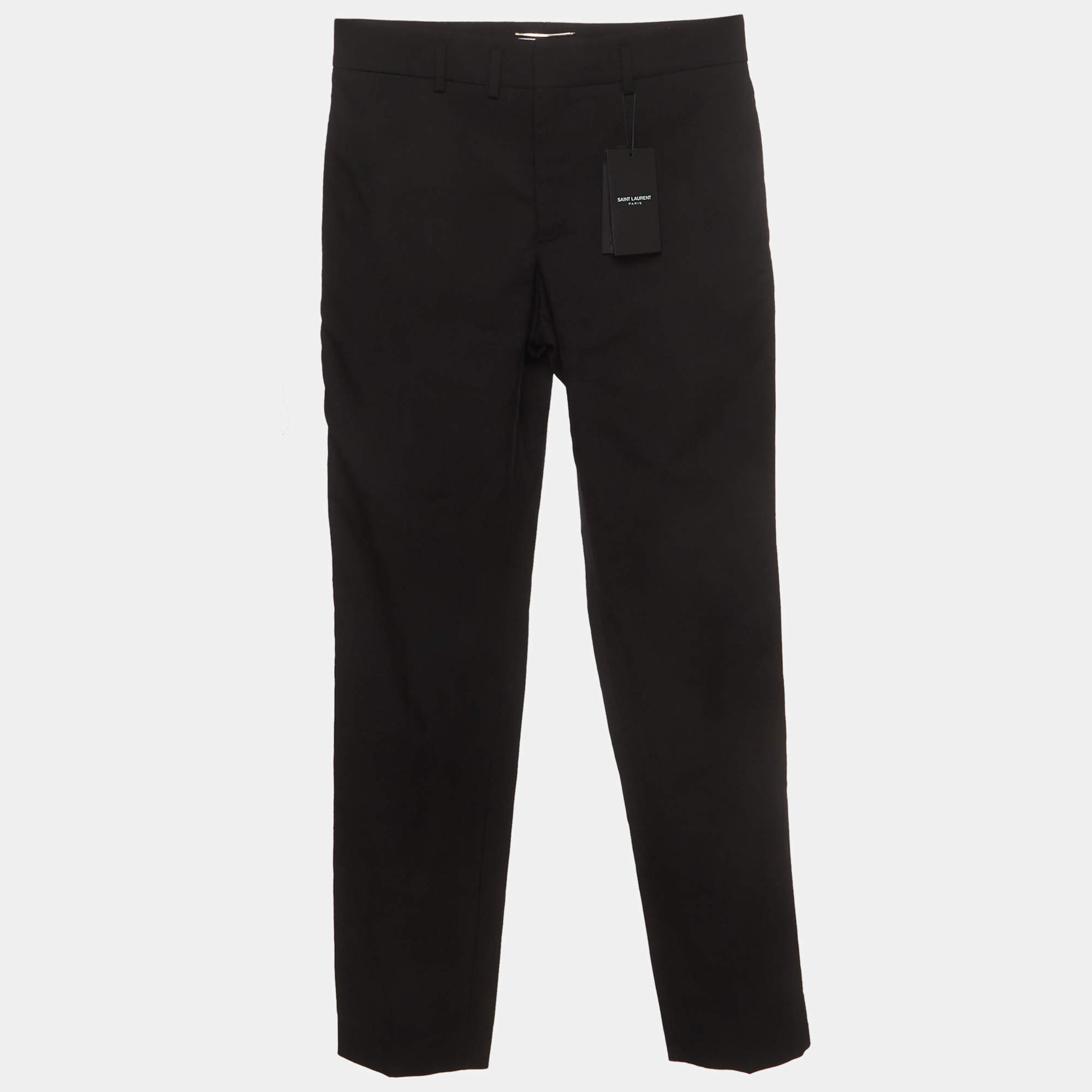 مملوكة مسبقًا Saint Laurent Paris Black Wool Regular Fit Pants S