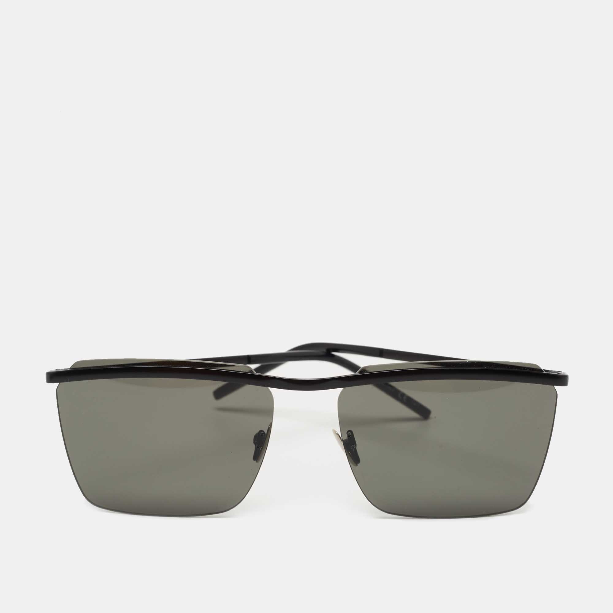 Saint Laurent Black/Grey SL243 New Wave Square Sunglasses Saint Laurent ...