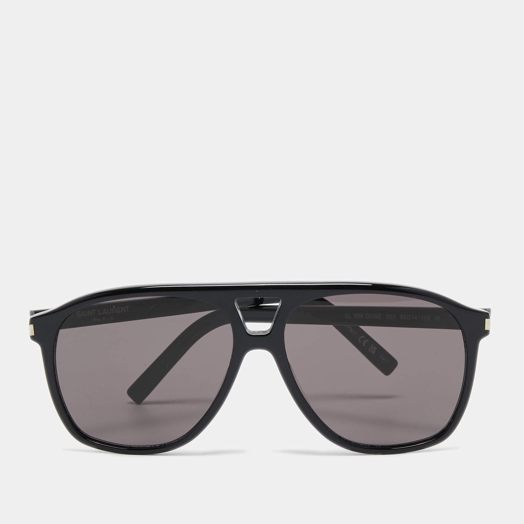 Saint Laurent Black SL596 Dune Aviator Sunglasses