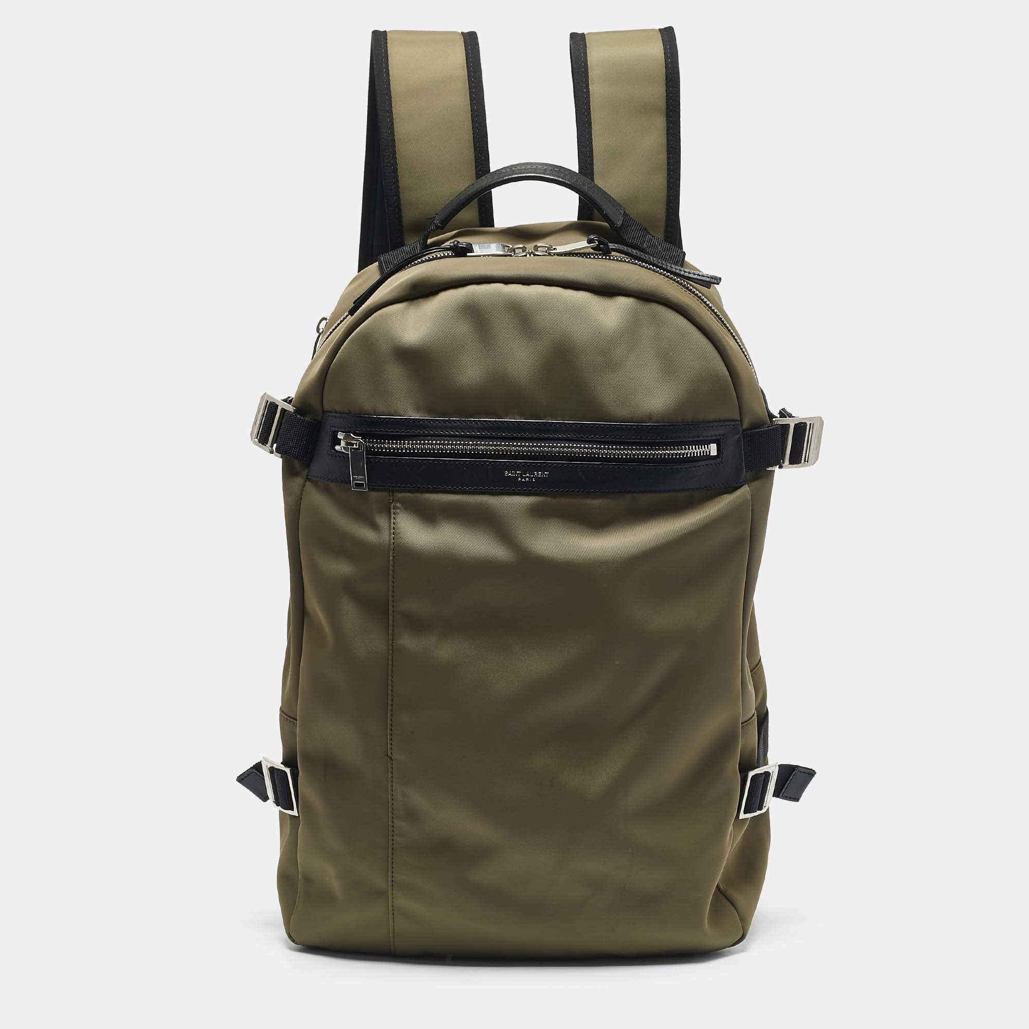 Saint Laurent Army Green/Black Nylon Backpack